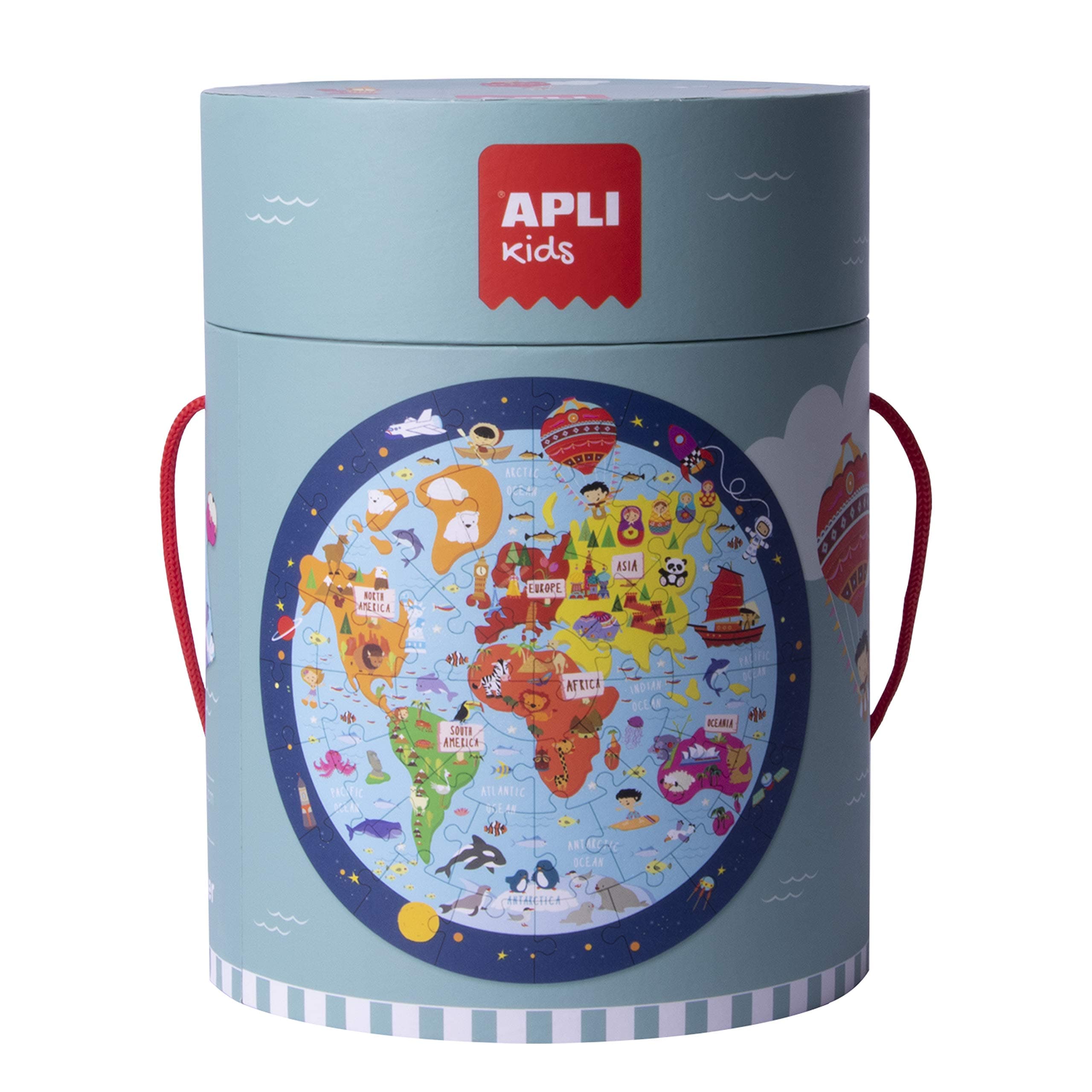 PUZZLE CIRCULAIRE CARTE DU MONDE 48 PIÈCES