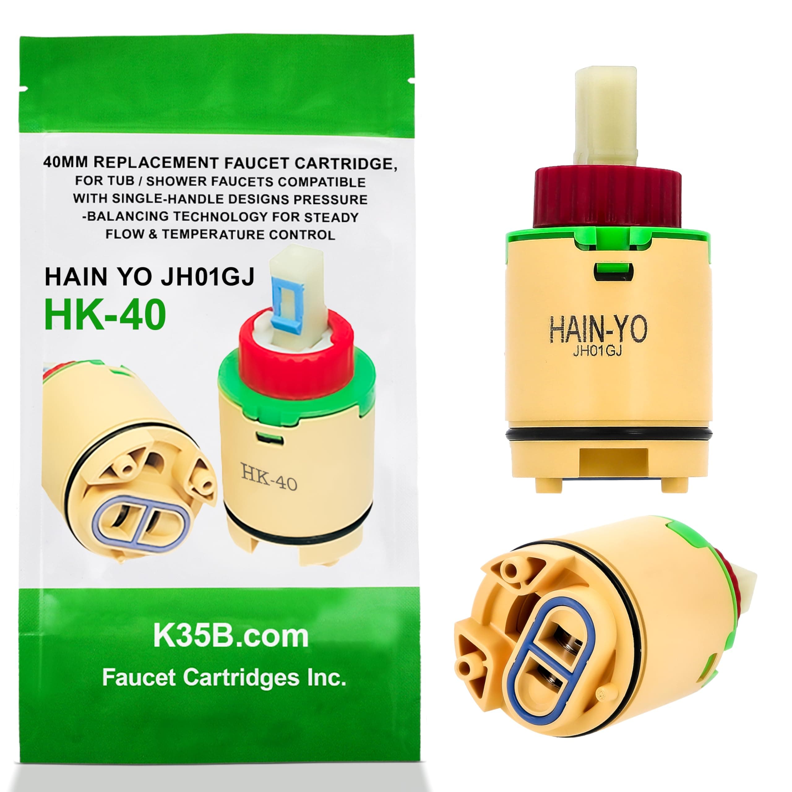 Hain-Yo/Sayco HK-40 Single Lever Faucet Cartridge Tub Shower Style Original - Bathroom Sink Faucets & Parts, for Home Shower Handle Repair and Improvement, Commonly Used in Uberhaus Faucets