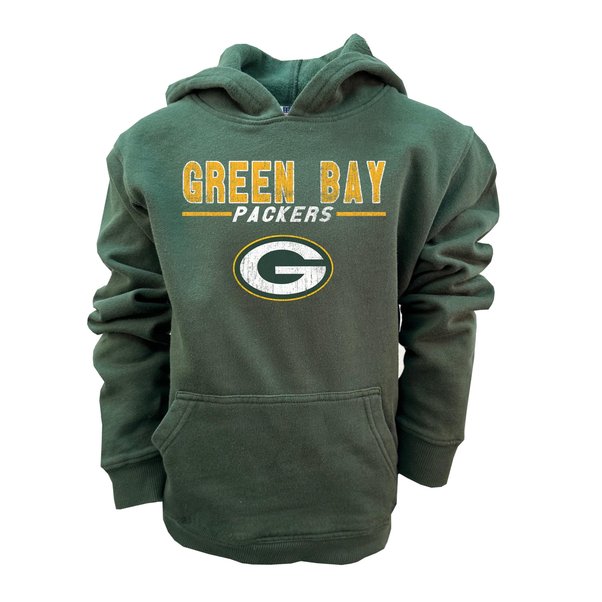 Wes and Willy NFL Kids Fleece Hoodie,Green Bay Packers,7,Packers Green