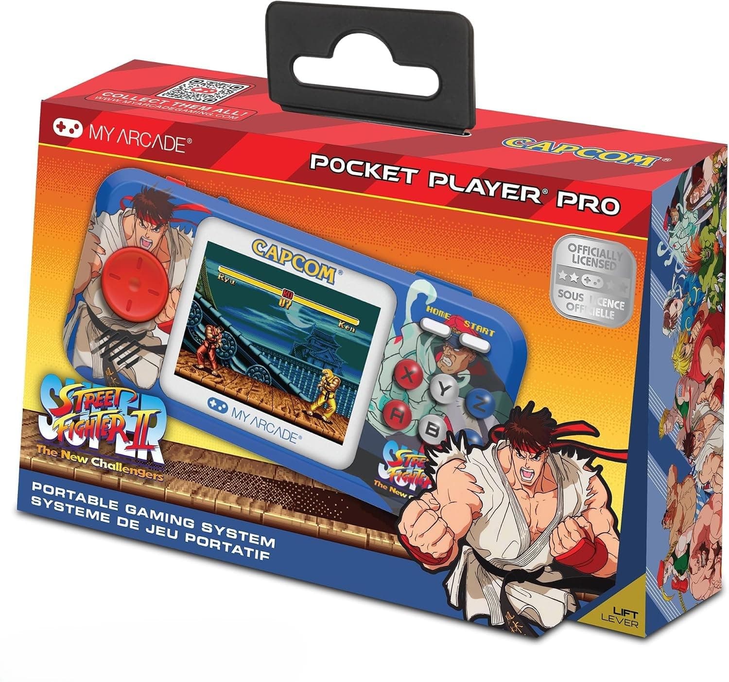My Arcade Street Fighter II Pocket Player Pro: Officially Licensed, Fun Portable Game Console with 2 Games, 2.75" Color Screen, Retro Games