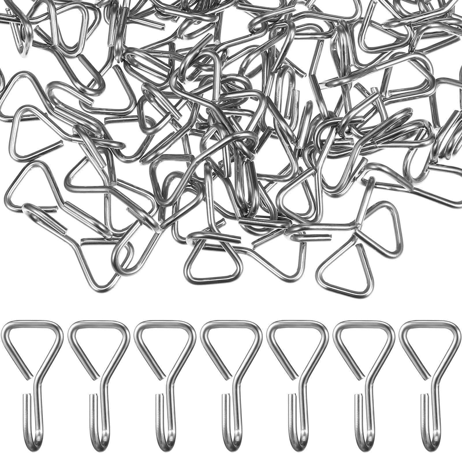 PartyKindom 100 Pcs Sturdy Stainless Steel S Hanger Hooks 28mm Silver, Wear Resistant and Rust Resistant Heavy