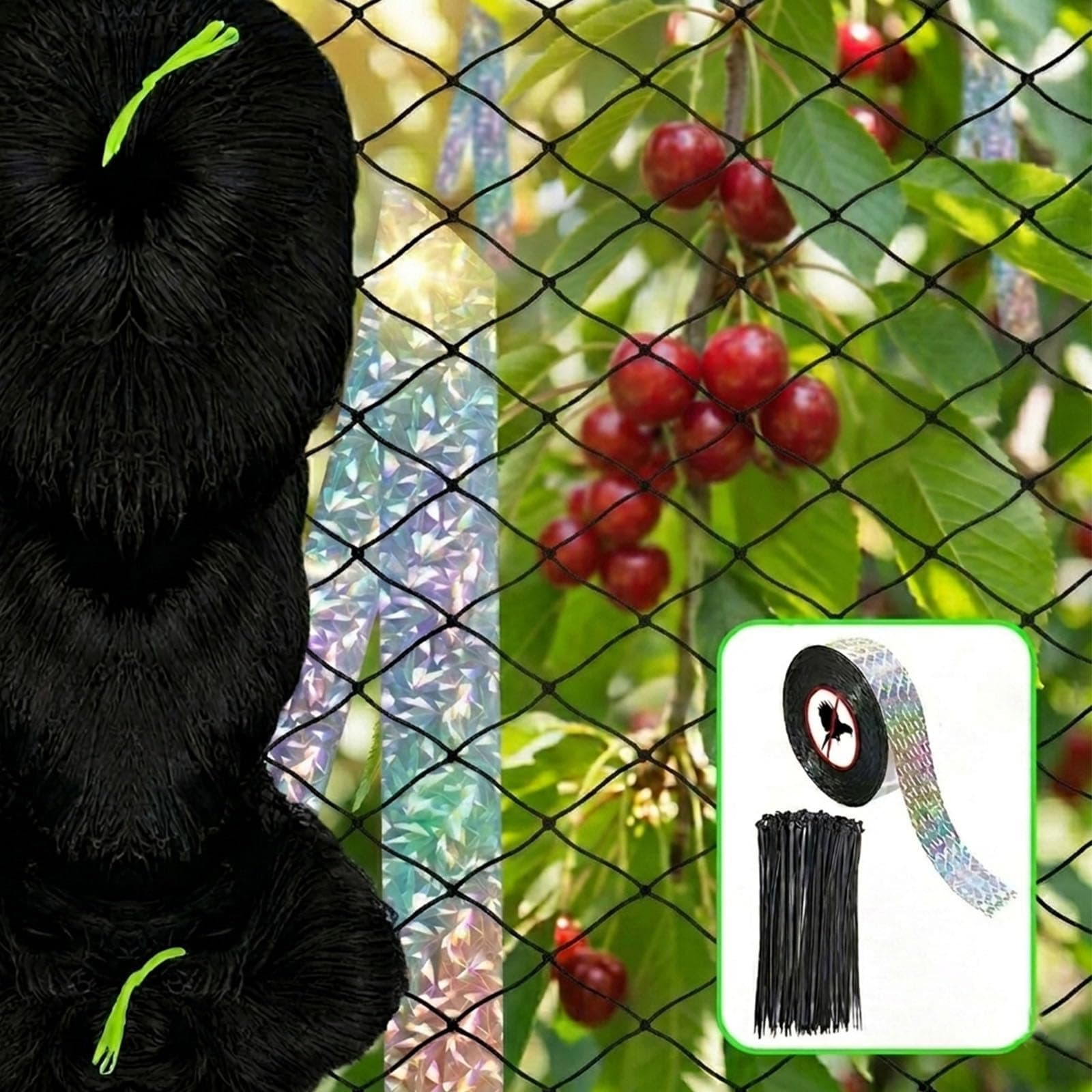Bird Netting for Garden Protect Plants and Fruit Trees, Plastic Trellis Netting for Birds, Deer,Squirrels and Other Animals, Protective Garden Netting for Plants Fruit Trees Vegetables (25'x25')