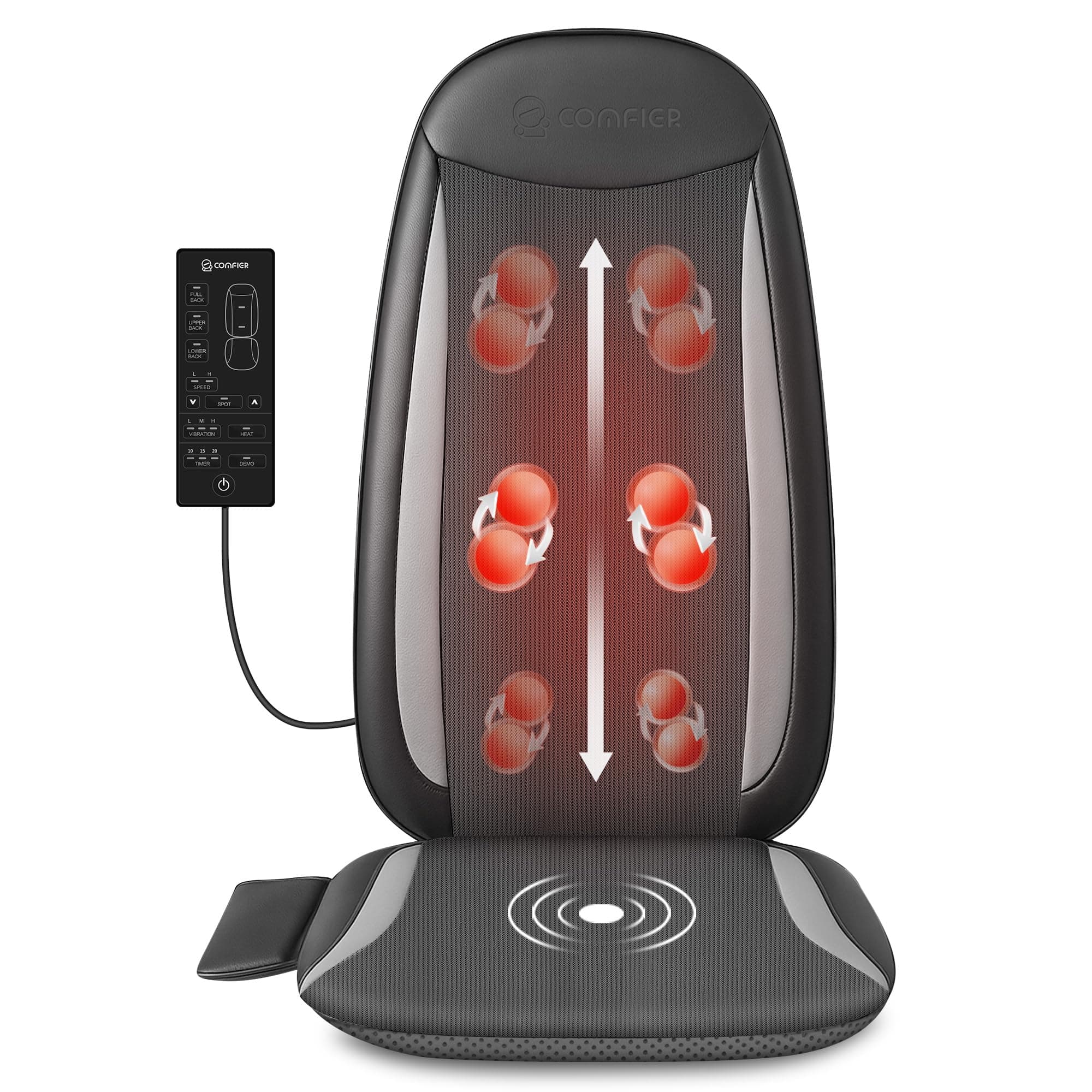 COMFIER Shiatsu Back Massager with Heat,Massage Chair Pad for Back Relief deep,Heated seat Cushion,Chair Massager for Neck,Hip with Kneading & Vibration,Home Office, Mothers Day Gifts for Women,Mom