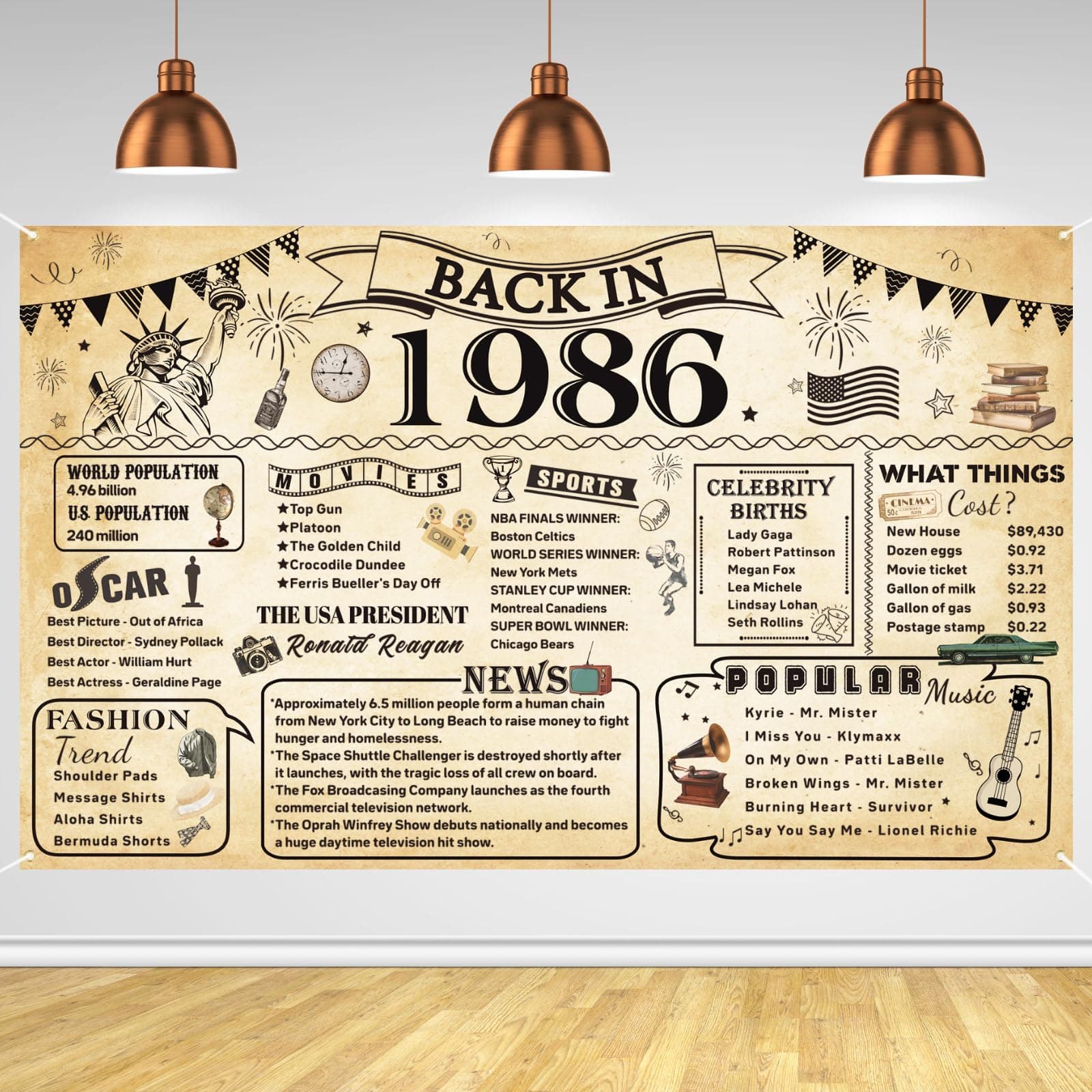 Birthday Party Decorations, 40 Year Old Birthday Party Poster Supplies