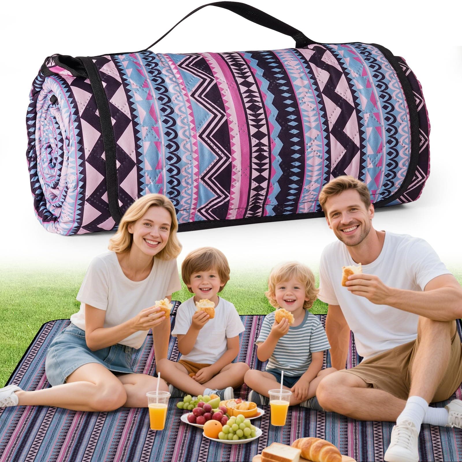 Ergohortus Picnic Blanket Waterproof, 79"X79" Beach Camping Outdoor Mat