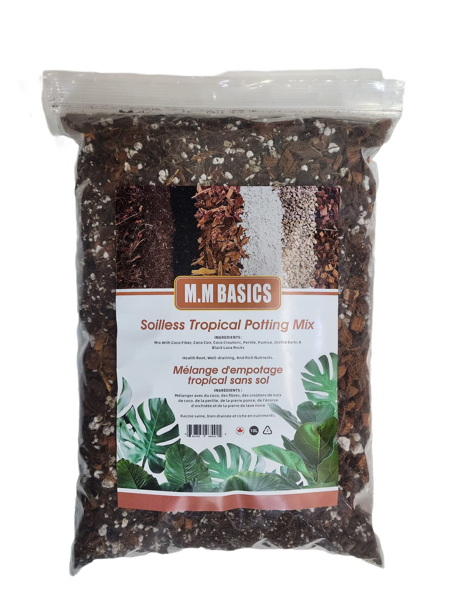 Premium Tropical Potting Mix, Aroid Soilless Mix, Health Root, Rich Nutrients & Well-draining (Soilless 10L)