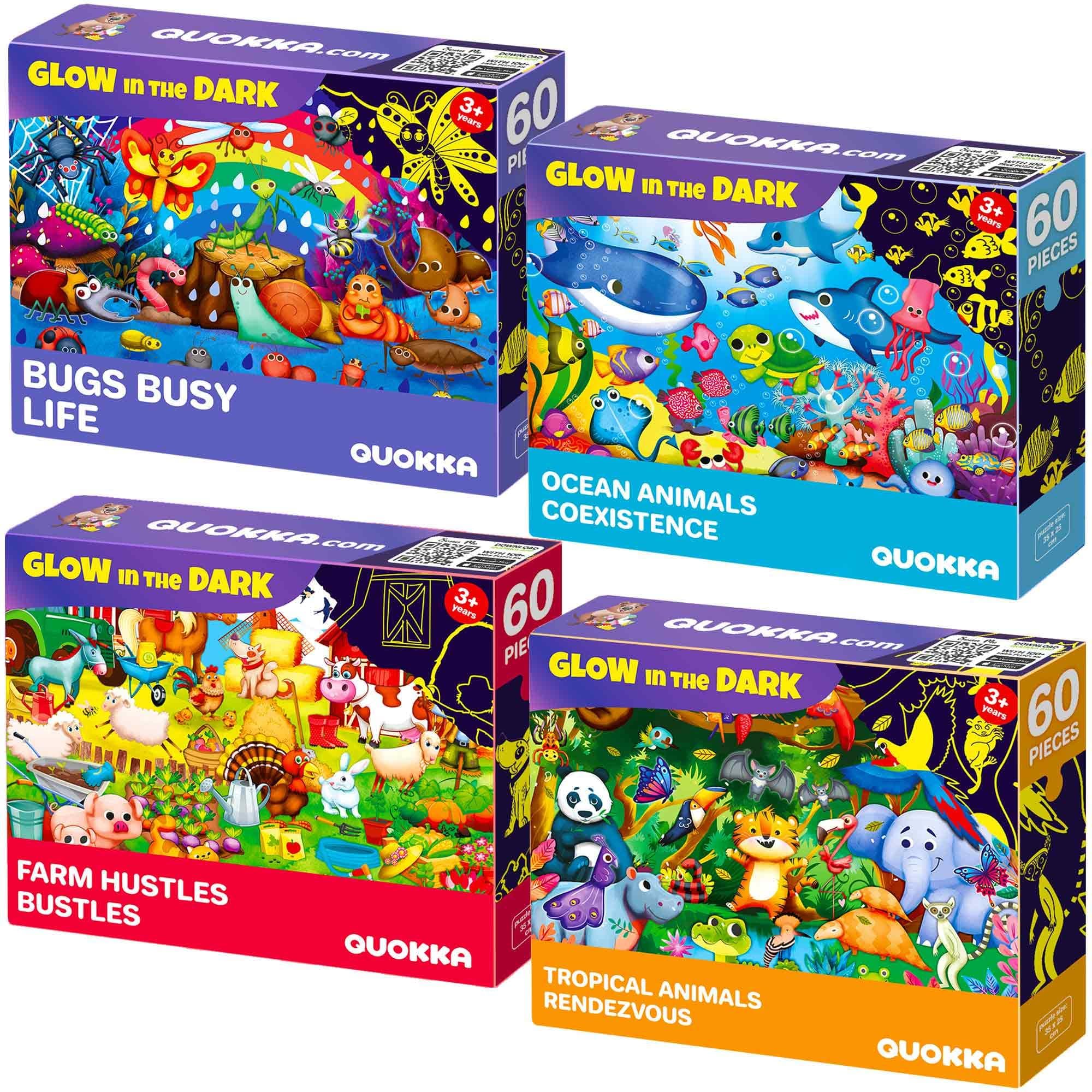 60 Pieces Puzzles for Kids Ages 3-5 - 4 Jigsaw Kids Puzzles Ages 4-6