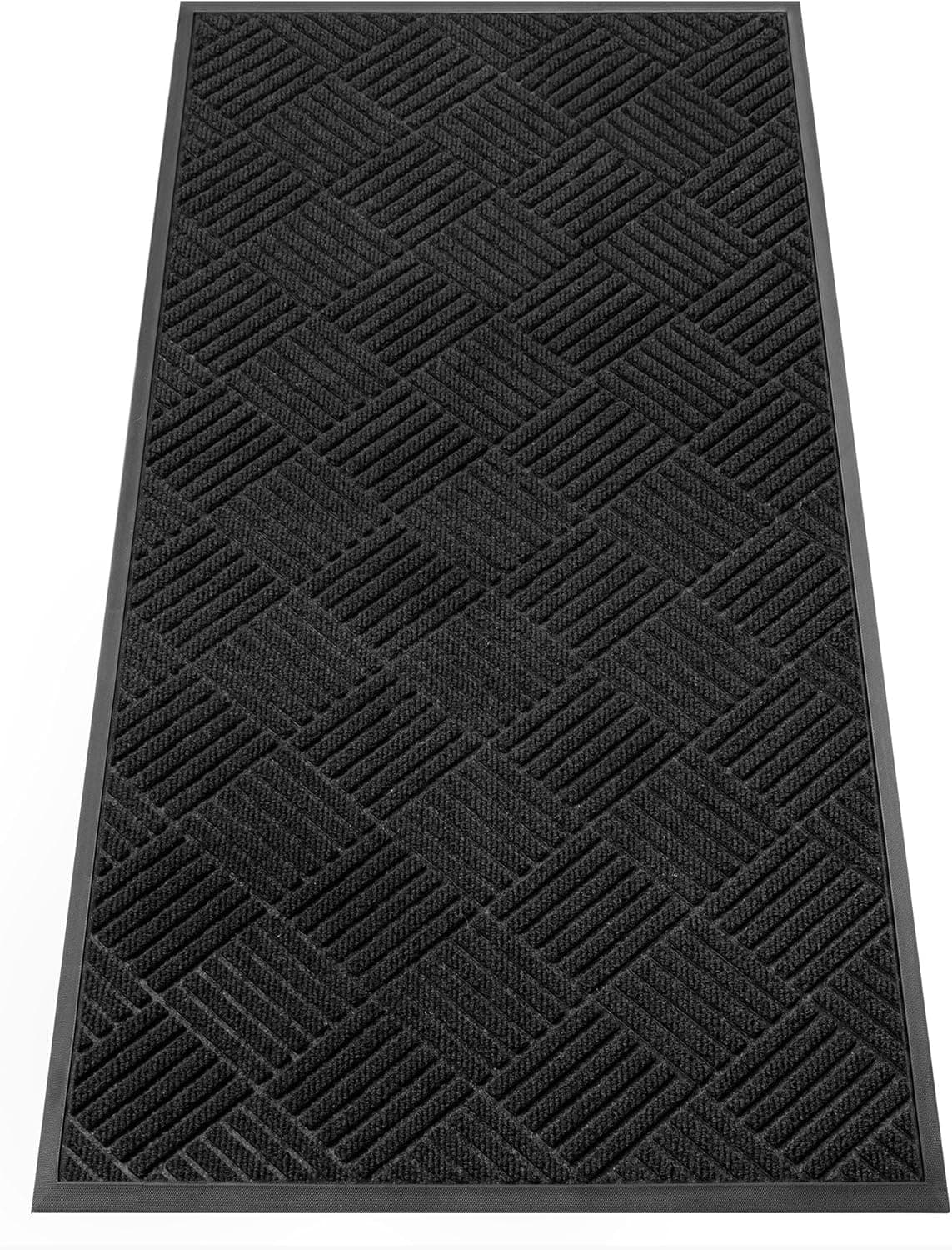 HOMEK Indoor Outdoor Door Mat, 4’x 3' Doormat for Entryway, Rubber Backing Non Slip Front Door Mat Outside Entrance, Super Absorbent Commercial Floor Mat for Home Office, Grey