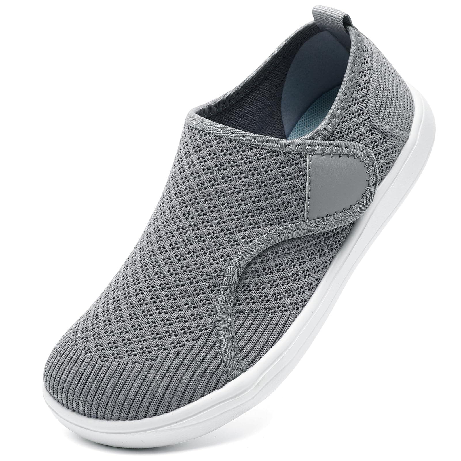 Womens Shoes Wide Width Walking Diabetic Orthopedic Shoes For Swollen Feet, Light Grey, 10.5 Wide