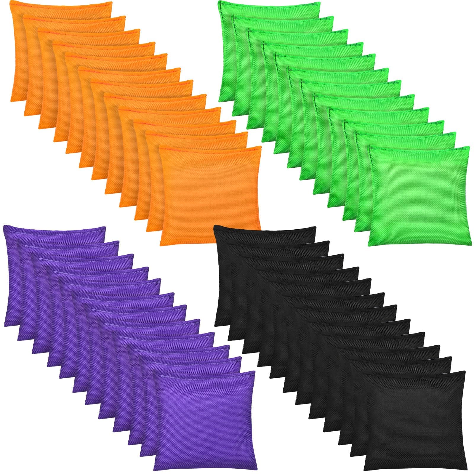 Jenaai 48 Pcs Nylon Bean Bags Colorful Bean Bag, 2.6” x 2.6” Tossing Bags(Dark Color,Classic)