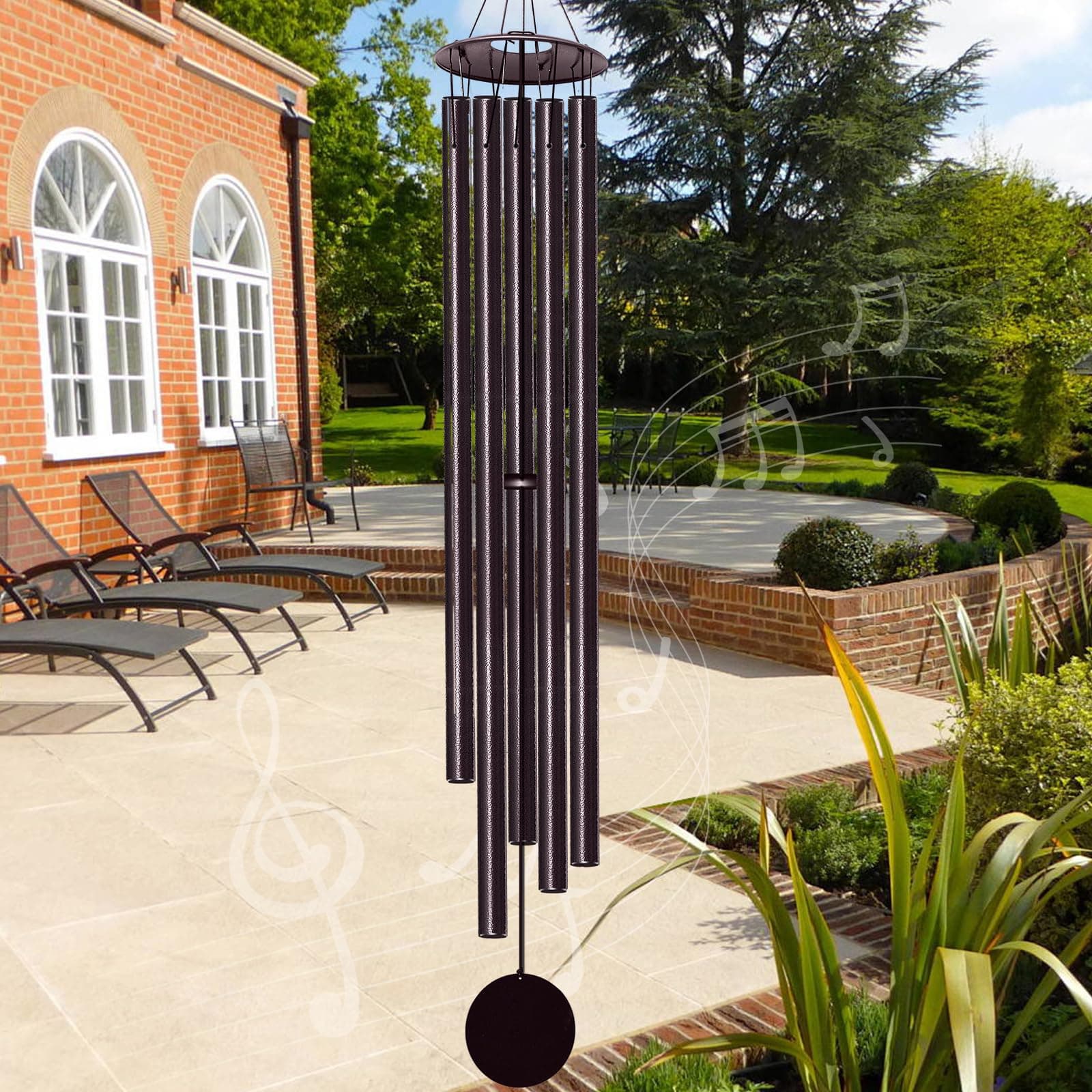 Elecxlink 65" Extra Large Wind Chimes for Outside, Deep Tone Bronze