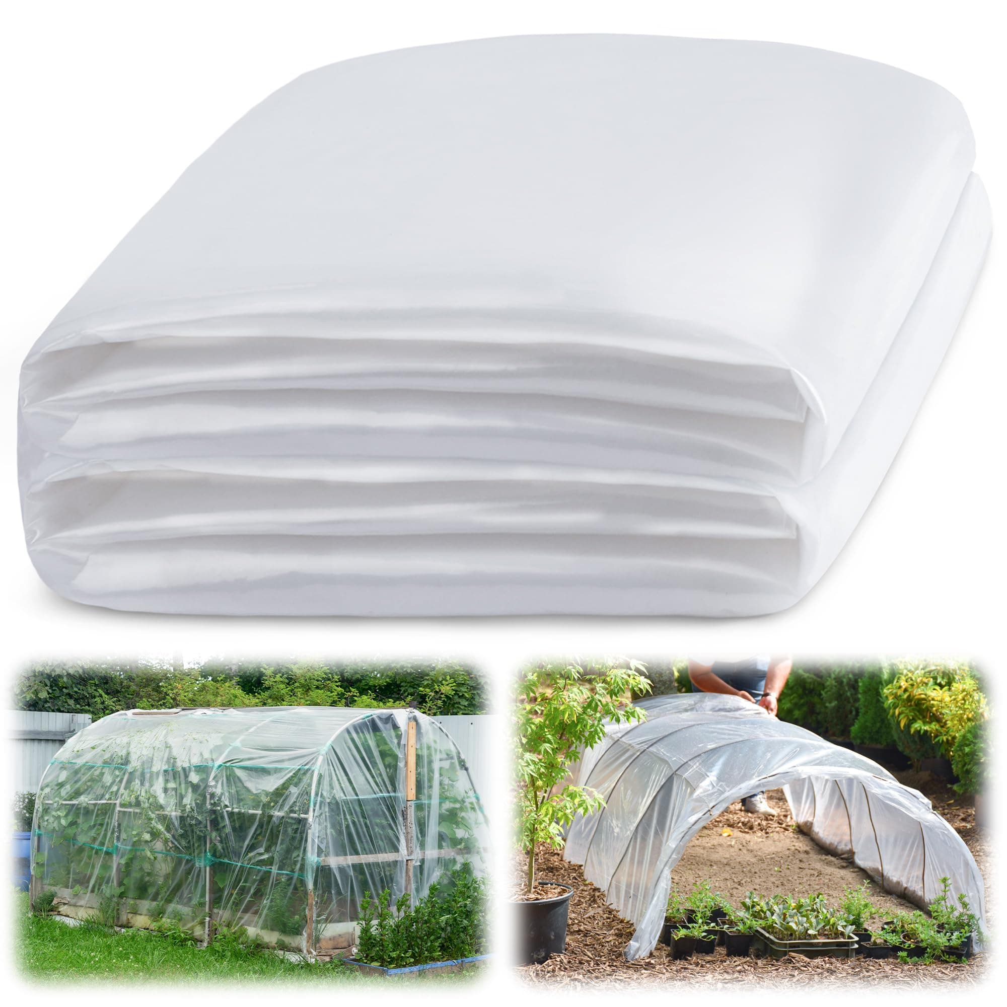 warmfarm 6 Mil Clear Greenhouse Plastic Sheeting,Transparent Plastic Film for Greenhouse, UV Resistant Polyethylene Film for Farm,Garden (8ftx25ft)