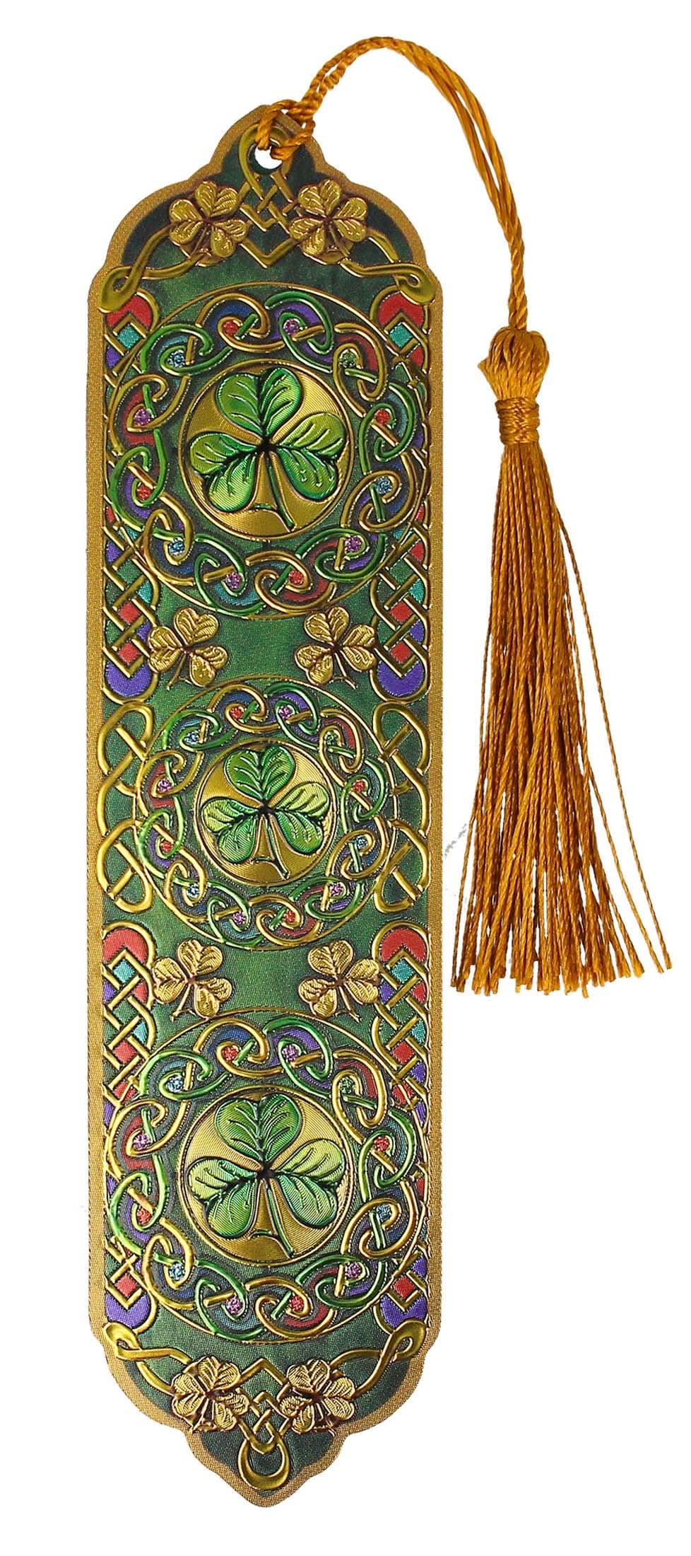 Celtic Foil Bookmark - Celtic Shamrock Design (14x4cm)
