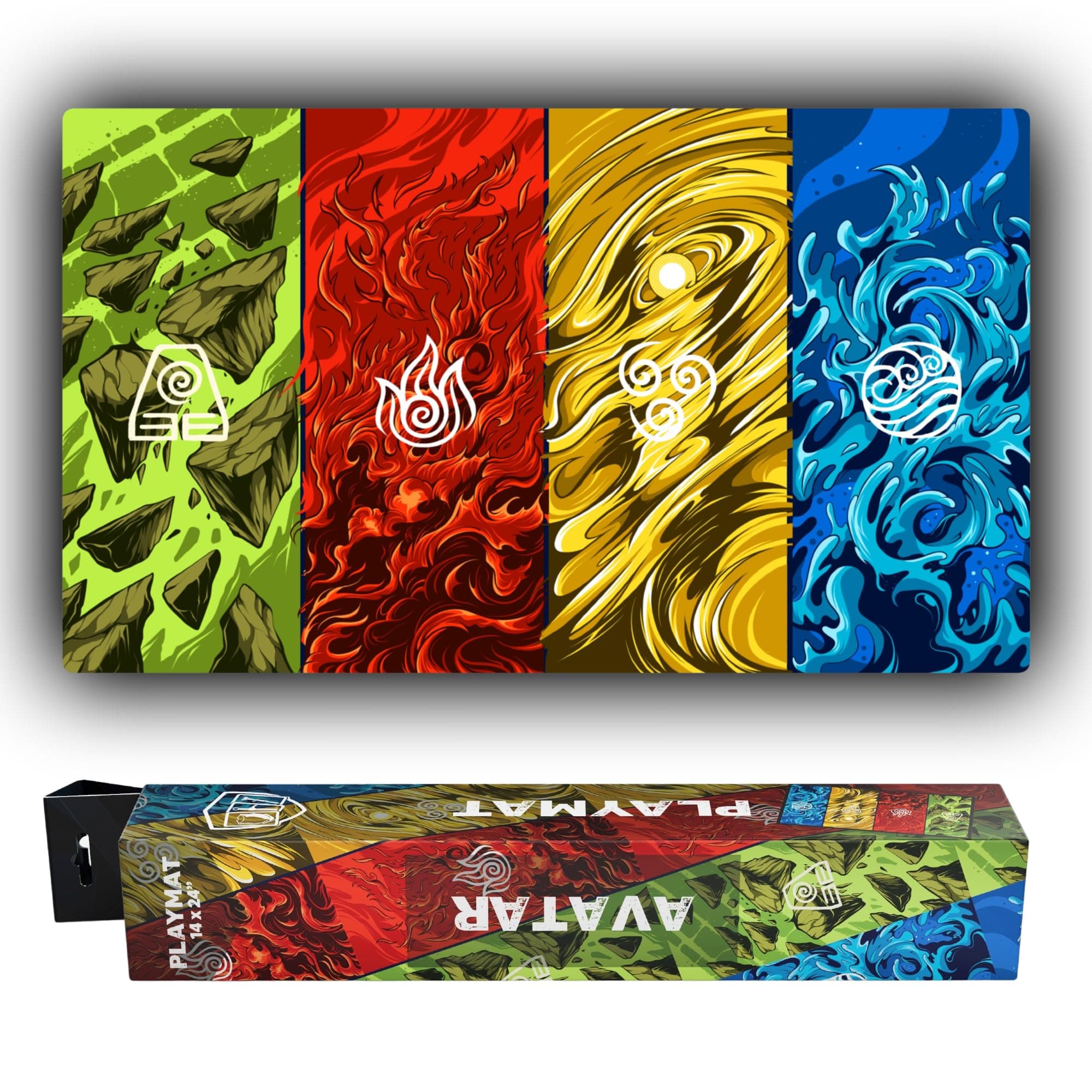 (4 Elements) 100% Hand-Drawn 14x24 TCG/MTG Playmat by Realm Guard