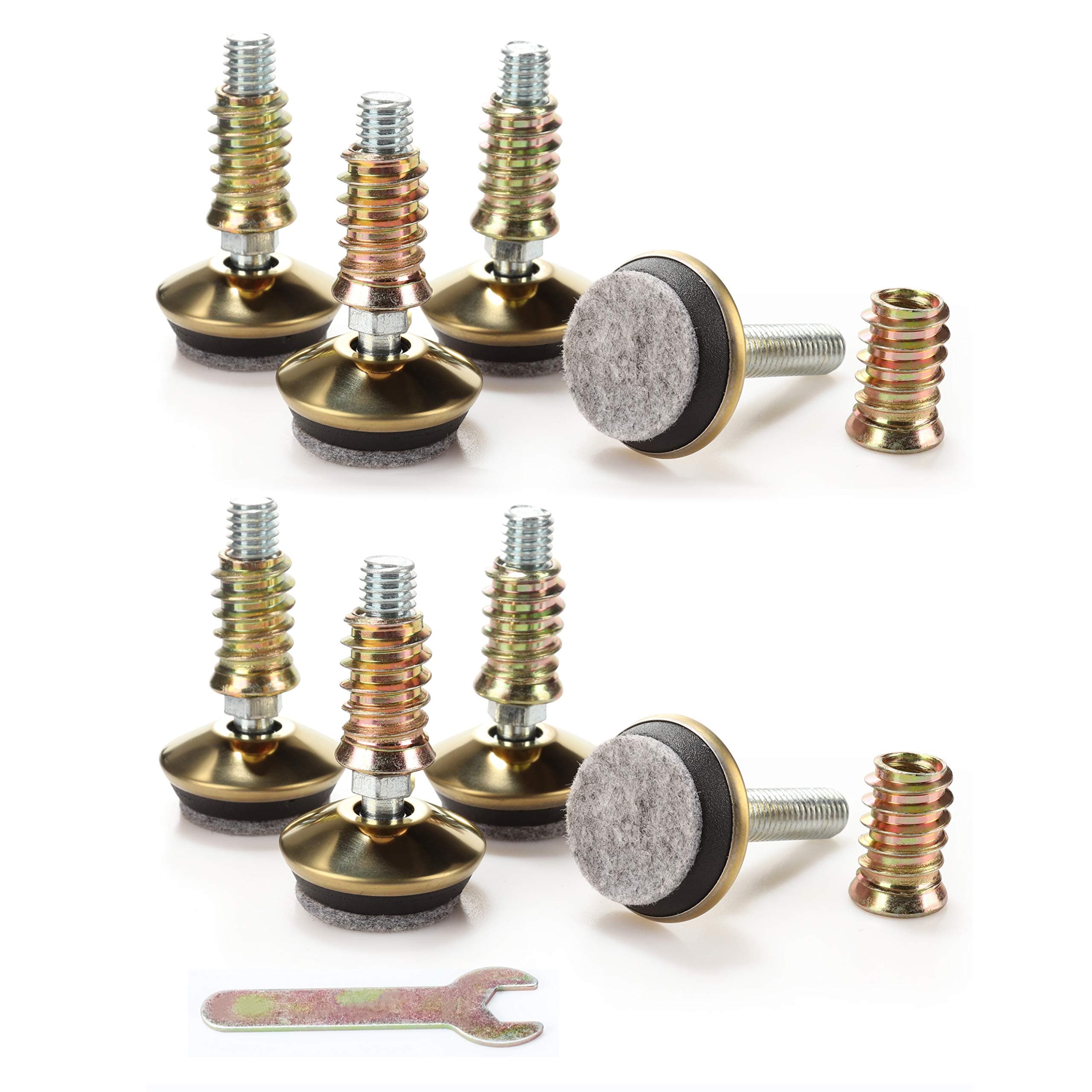 Hot Favorable Swivel Furniture Levelers 3/8"-16 Thread with Felt Pads 8PK
