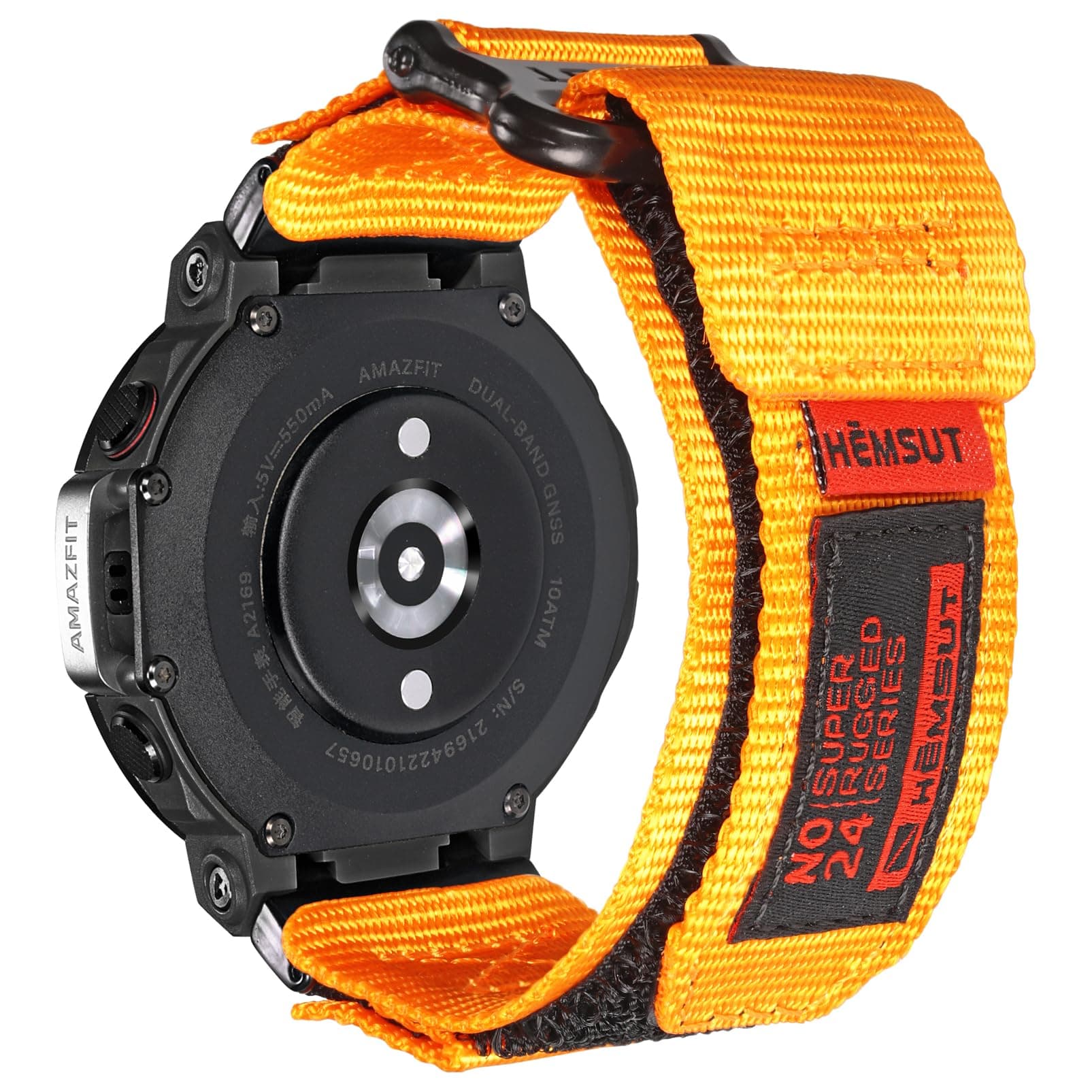Torbollo Watch Bands Compatible with Amazfit T-Rex 2, Rugged Nylon Replacement Sports Watch Strap With Woven Loop Design for Men