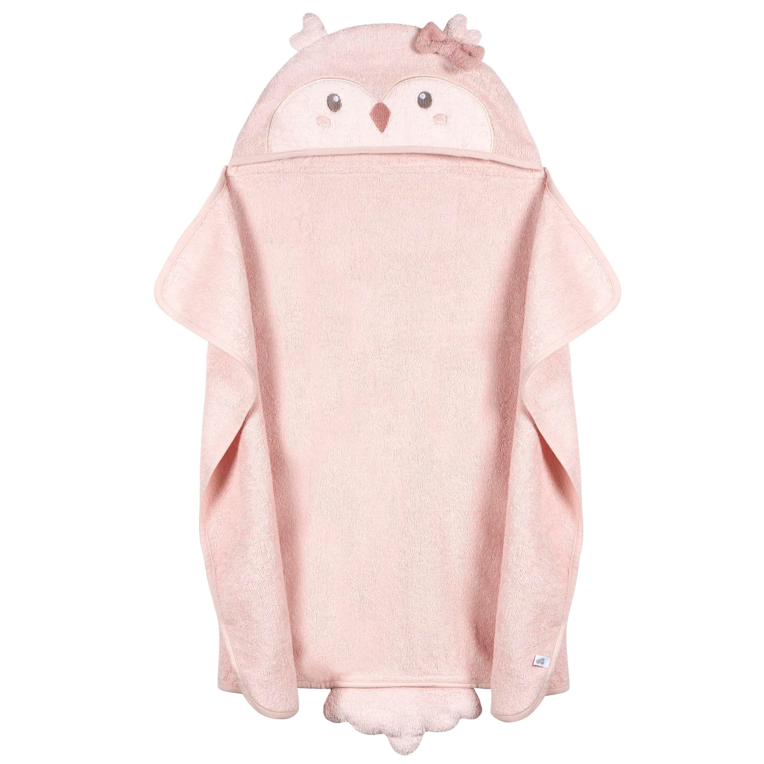 Just Born Character Hooded Towel – Soft & Absorbent Baby Bath Towel, Cozy & Gentle on Skin, Adorable Design - Pink
