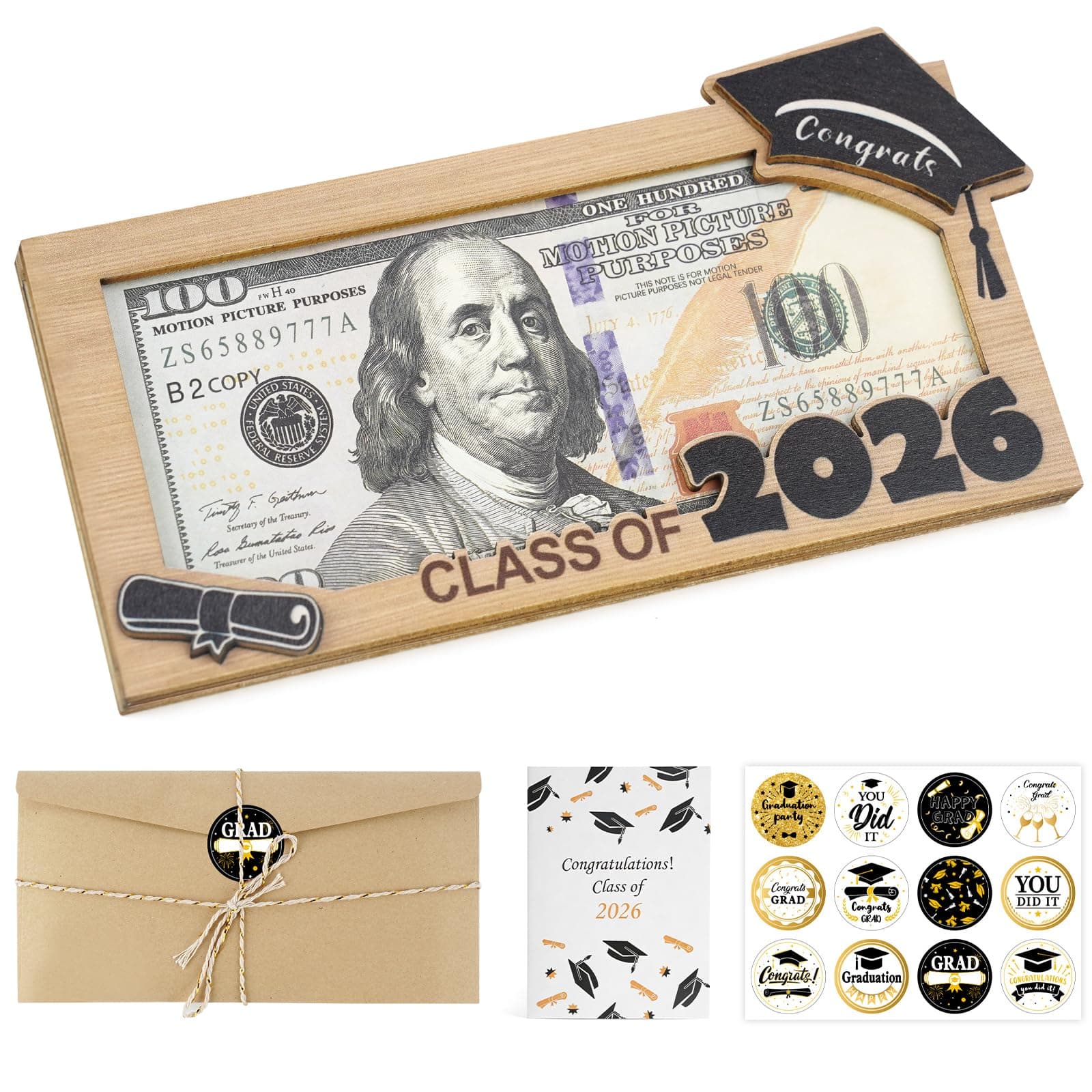 Graduation Money Holder 2026 for Cash 1Pcs 2 Layers 3D Design- Cash Gift Holder for Graduation- Graduation Gift Idea