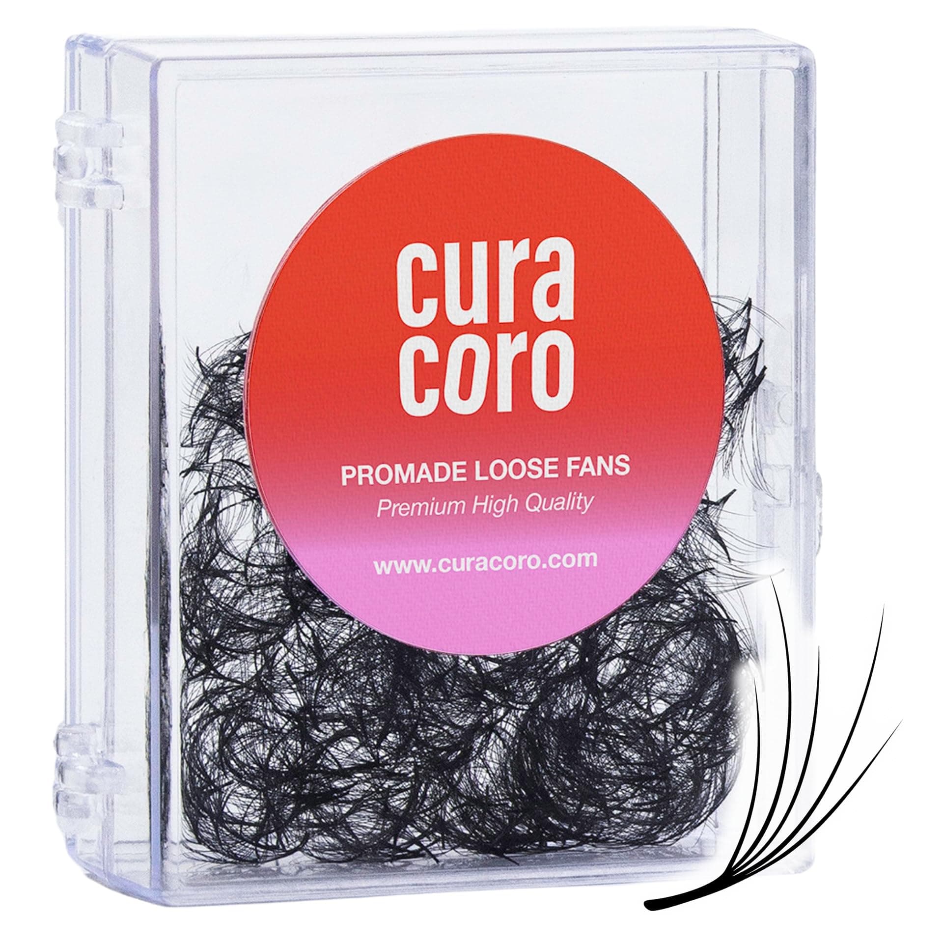 Curacoro Camellia Promade Fans 6D Volume Lashes 0.07 D Curl 8-10-12mm