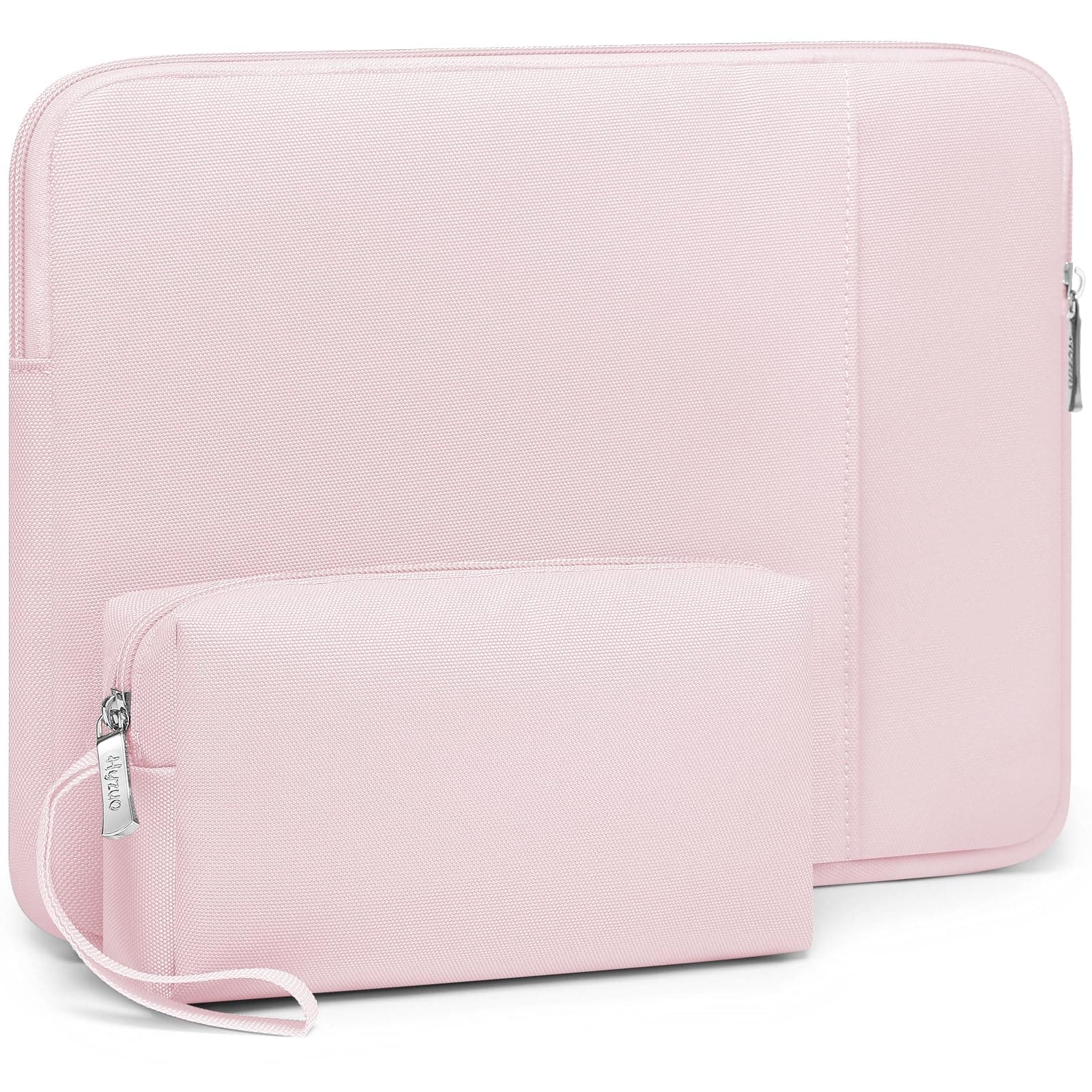 HYZUO 15-16 Inch Laptop Case Sleeve Bag Set for MacBook Pro, Pale Pink