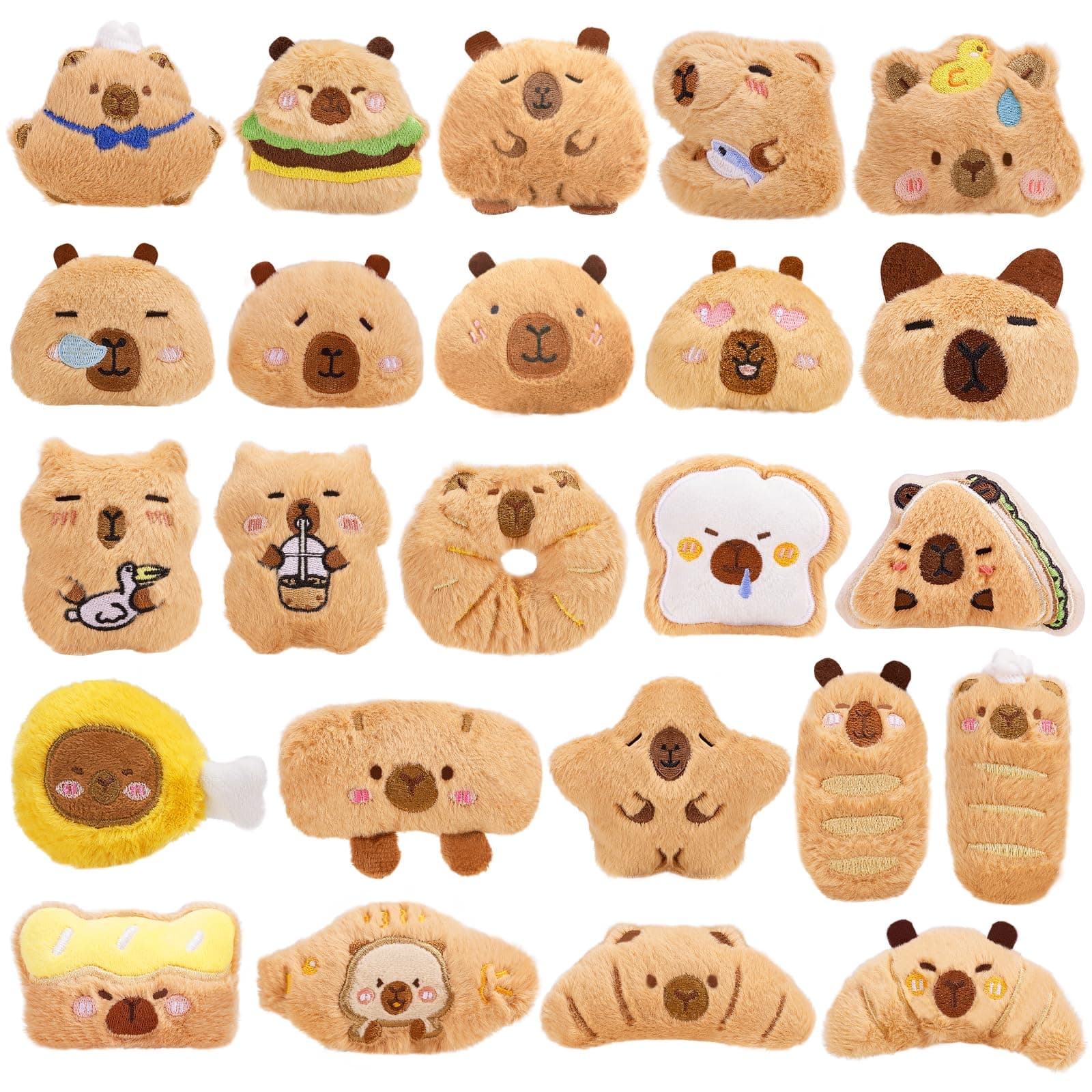 24 PCs Kids Keychains, Cute Plush Keychains, Funny Plush Backpack Charms, Perfect for Birthday Gifts, Back-to-School Goodie Bags, Classroom Prizes, Party Favors