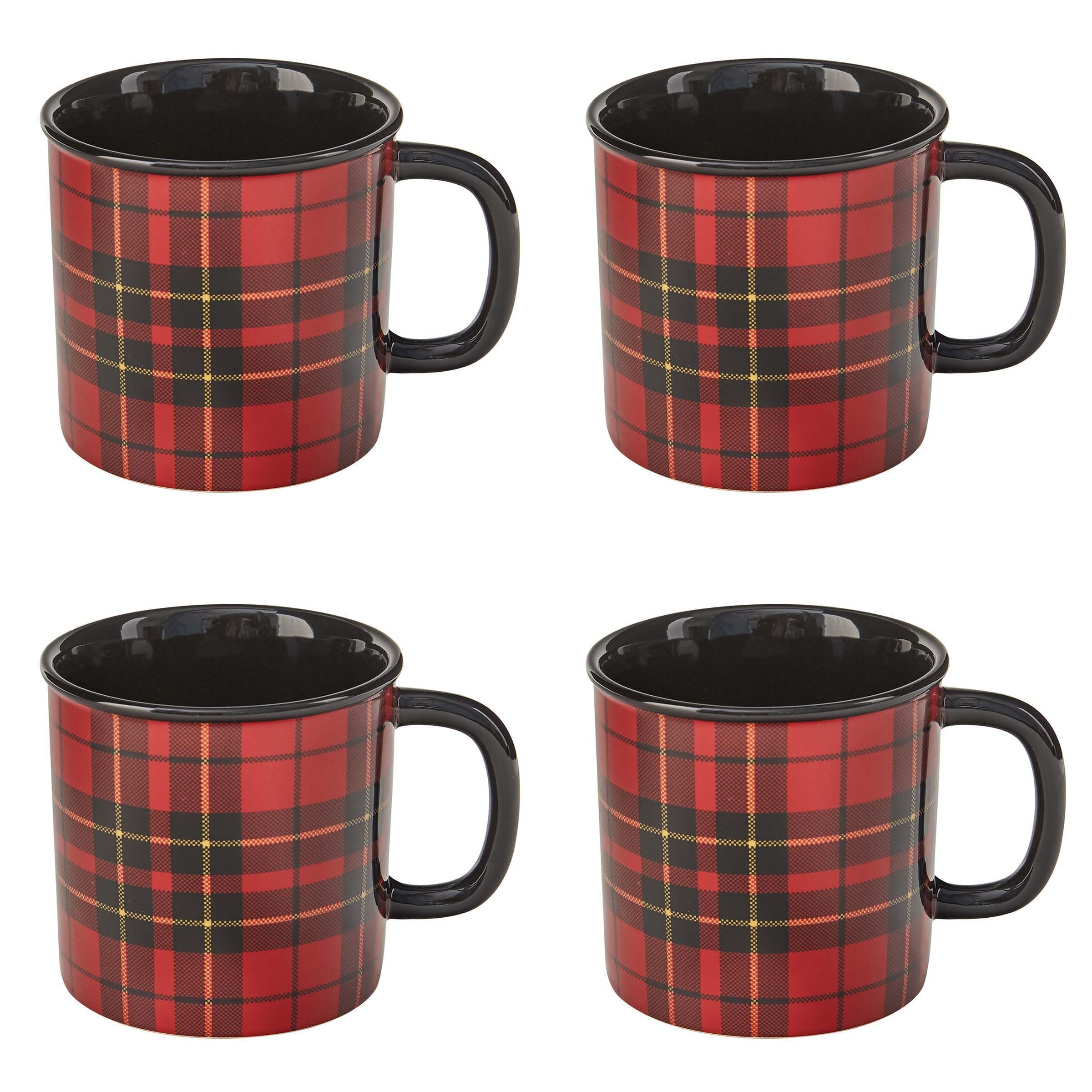 Park Designs Ceramic Sportsman Plaid Mug Set of 4