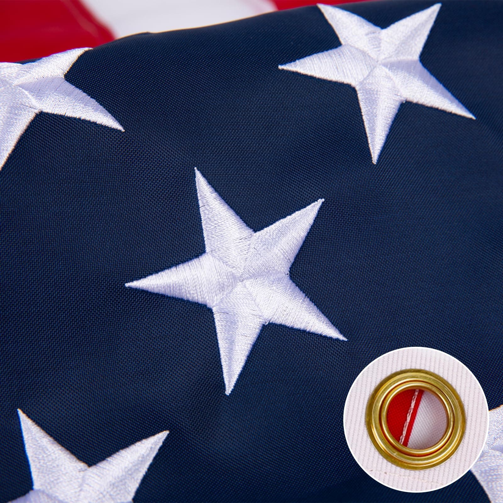 American Flag 6x10 Outdoor Heavy Duty Outdoor All Weather Embroidered Stars with Brass Grommets (USA Flag 6x10 Feet)