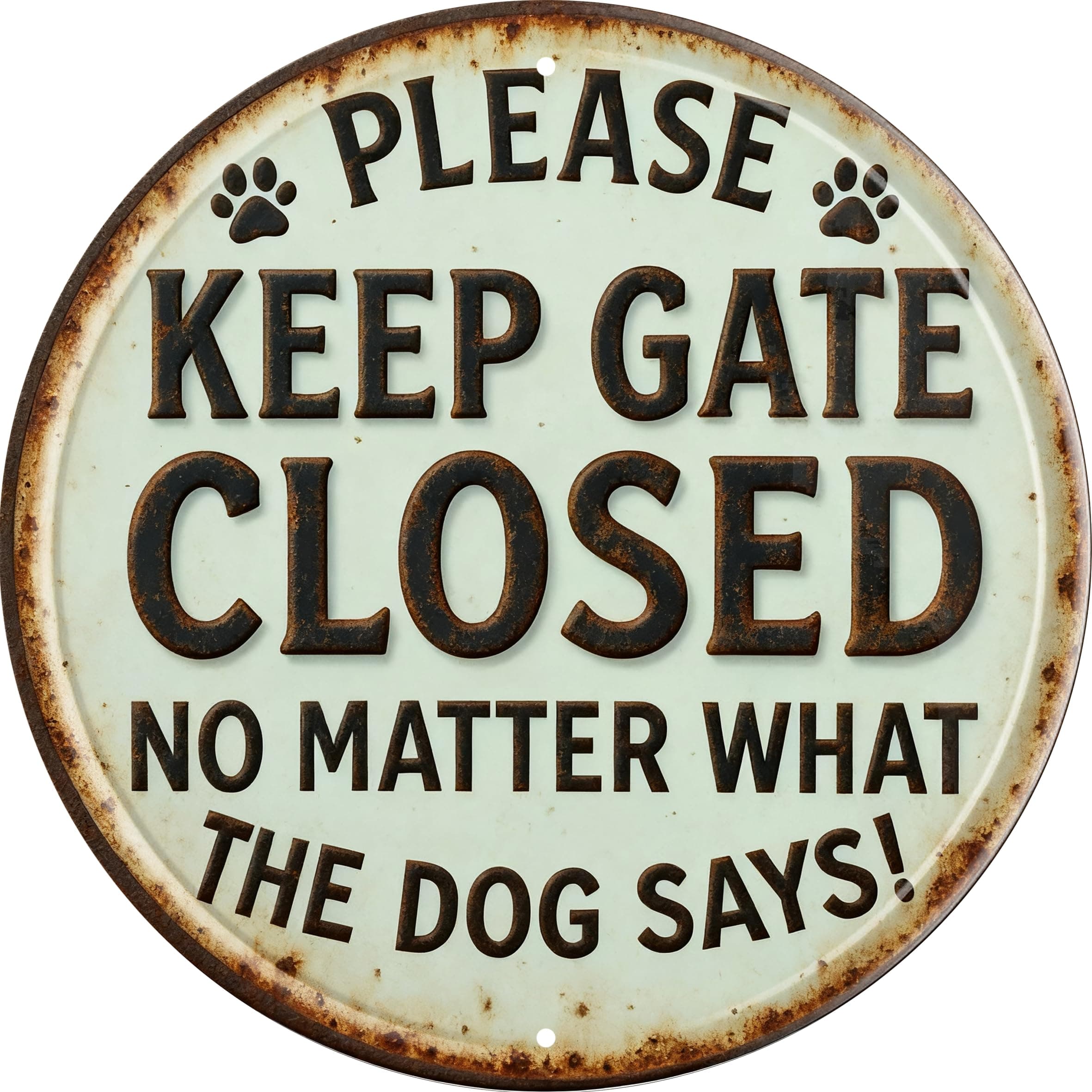 FWBOYSV Vintage Round Tin Sign Retro Metal Keep Gate Closed Signs For Home Decor Stylish Wall Art Plaques Gift For Home Bathroom Kitchen And Gothic Wall Decor In Every Room 8x8 In