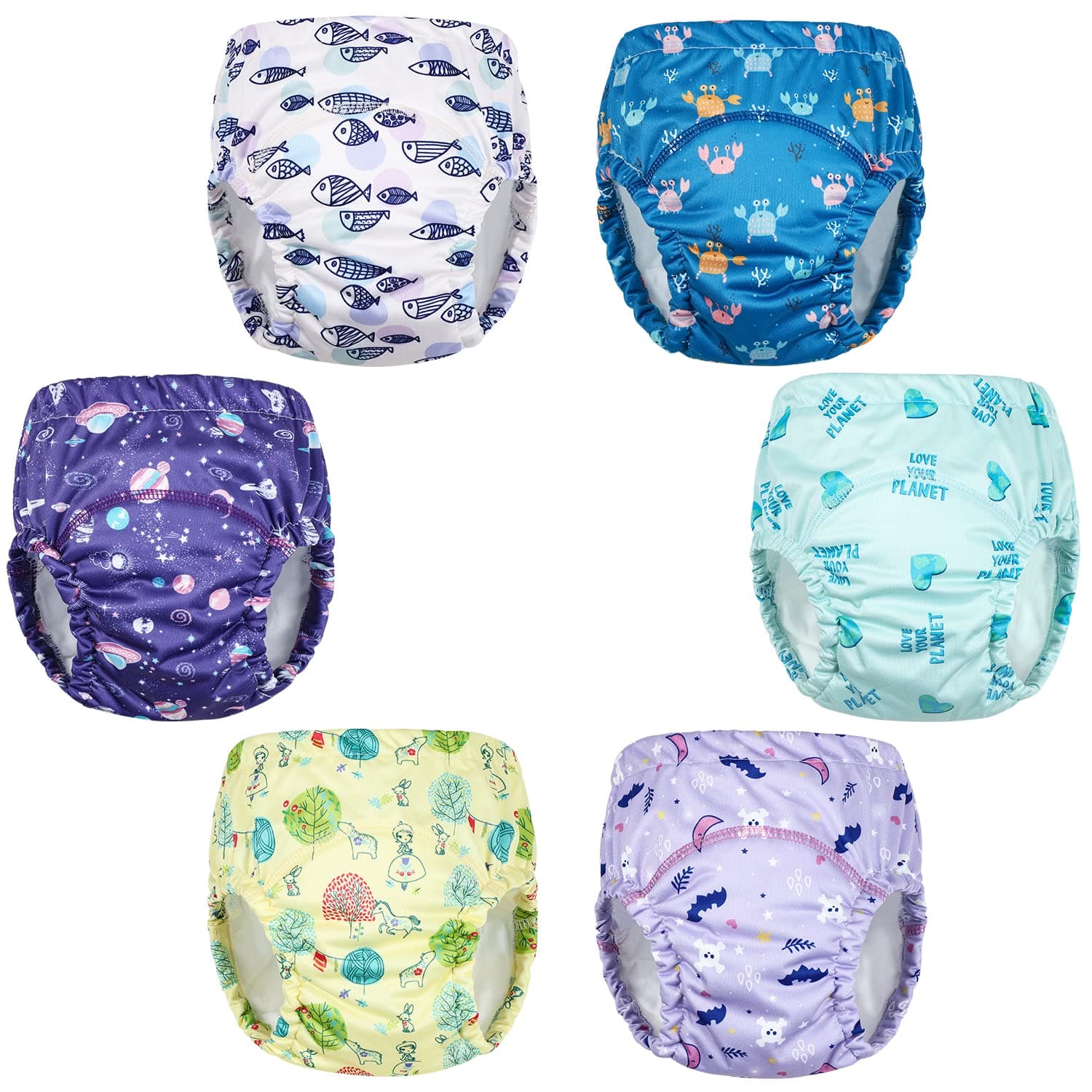 MOEMOE BABY Leakproof Training Underwear Absorbent Potty Training Pants for Boys and Girls Purple