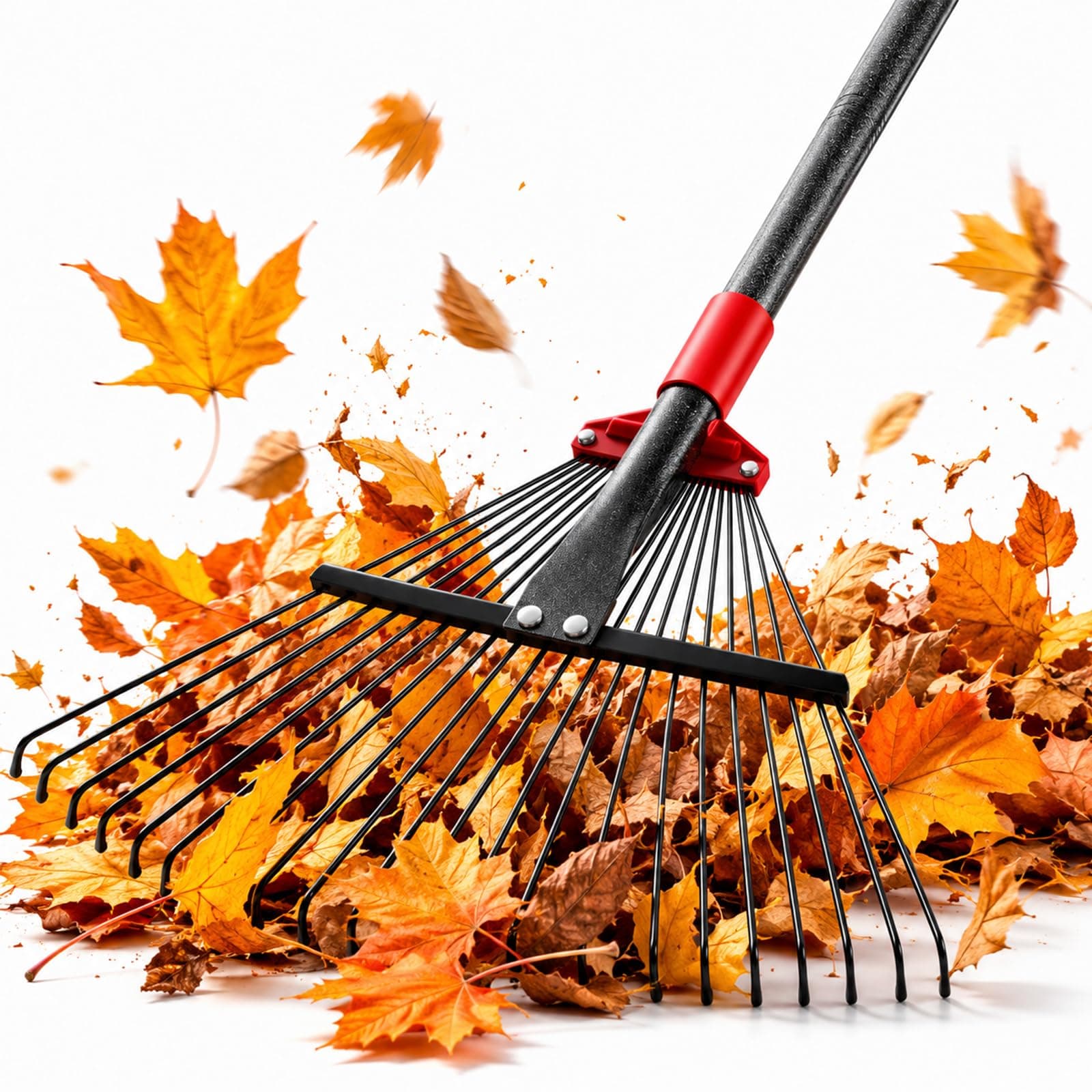 TAILERNRUYE 91 Inch Rake for Leaves , Adjustable 18 Tines with Expandable Head 9-18in Grass Rake Heavy Duty Metal Rakes for Women Children Yard Gardener Gardening Grass Debris Lawns