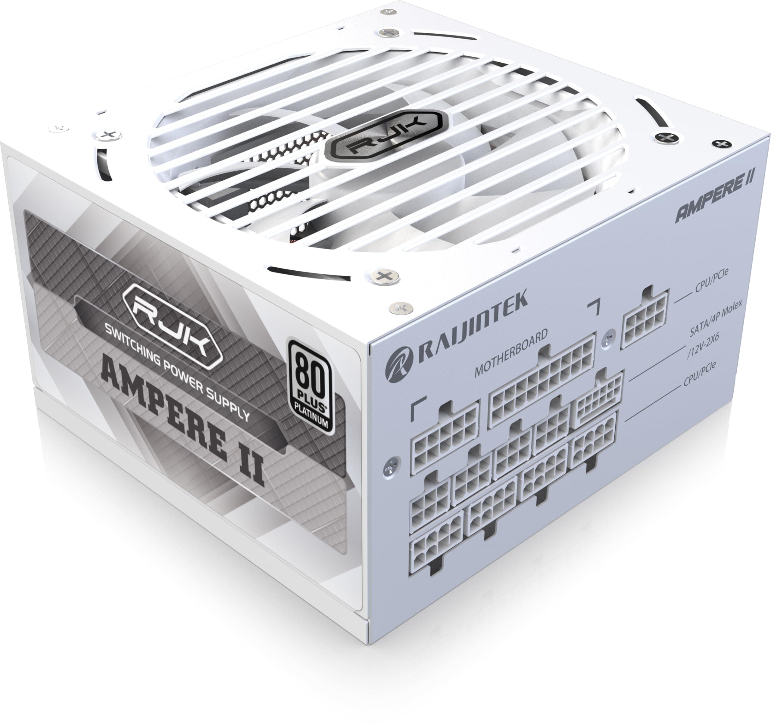RAIJINTEK Ampere II 850W Power Supply, 80 Plus Platinum, ATX 3.1, Full Modular, PCIe 5.1 Ready 12V-2x6 Cable, Compact Design, 10-Year Warranty – White