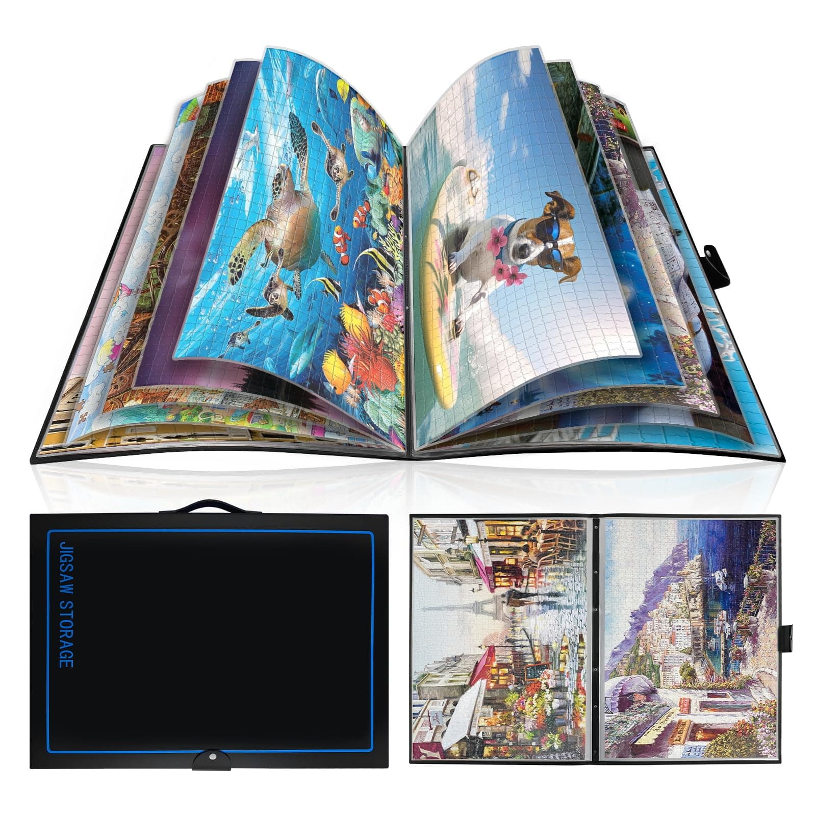 ALL4JIG 20.87"×28.15" Puzzle Binder – Space-Saving Storage Folder for 500–1000 Pieces Puzzle Collection, Holds 20 Puzzles, HD Film Pockets, Birthday Gift for Mom & Grandma