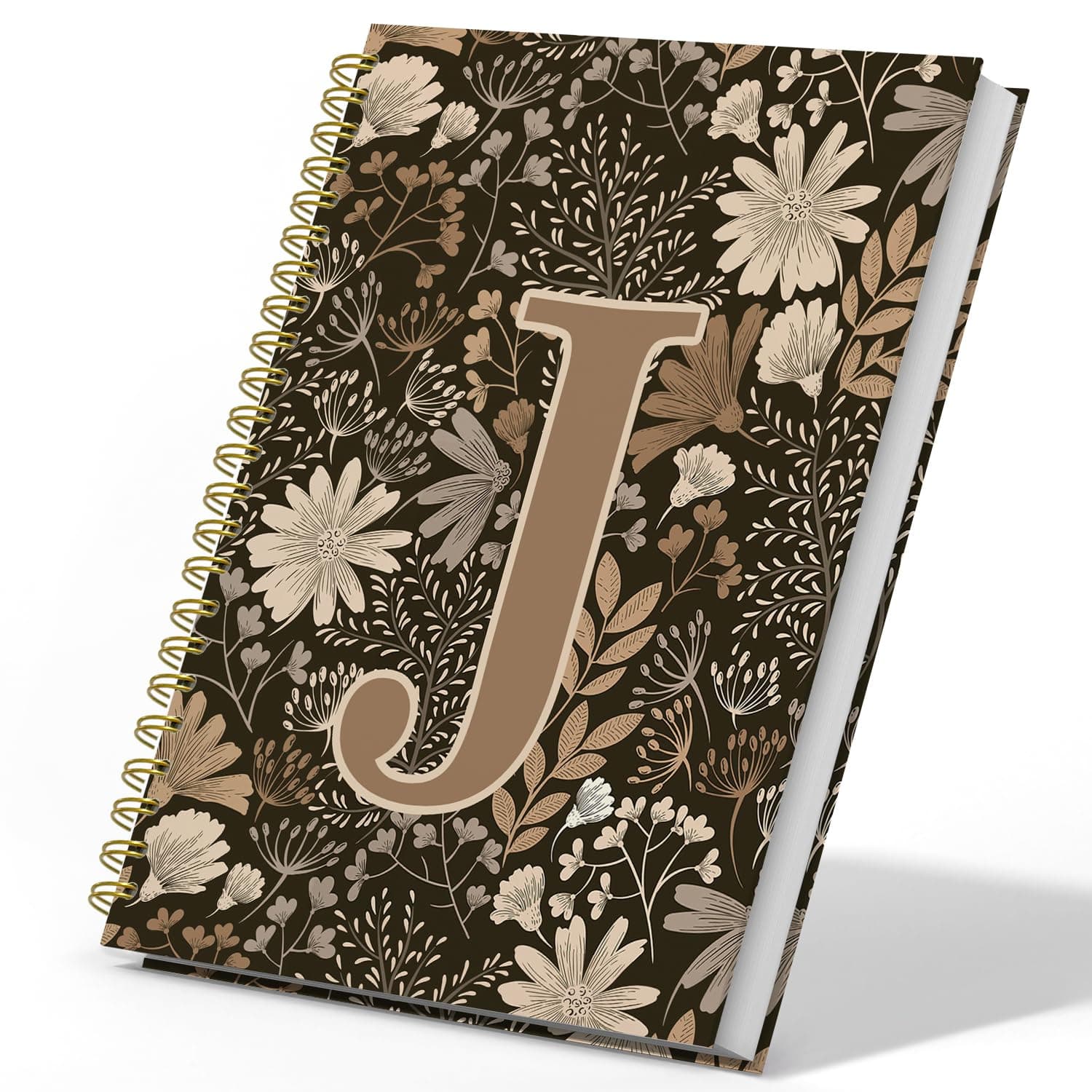 DSHFG Floral Initial Letter J Personalized Notebook Daily Writing Journal for Women, Aesthetic Notebooks for School Bible Notes, Monogrammed Notebooks Gifts for Women Mom Friends Teen Girls, 5.5x8.3