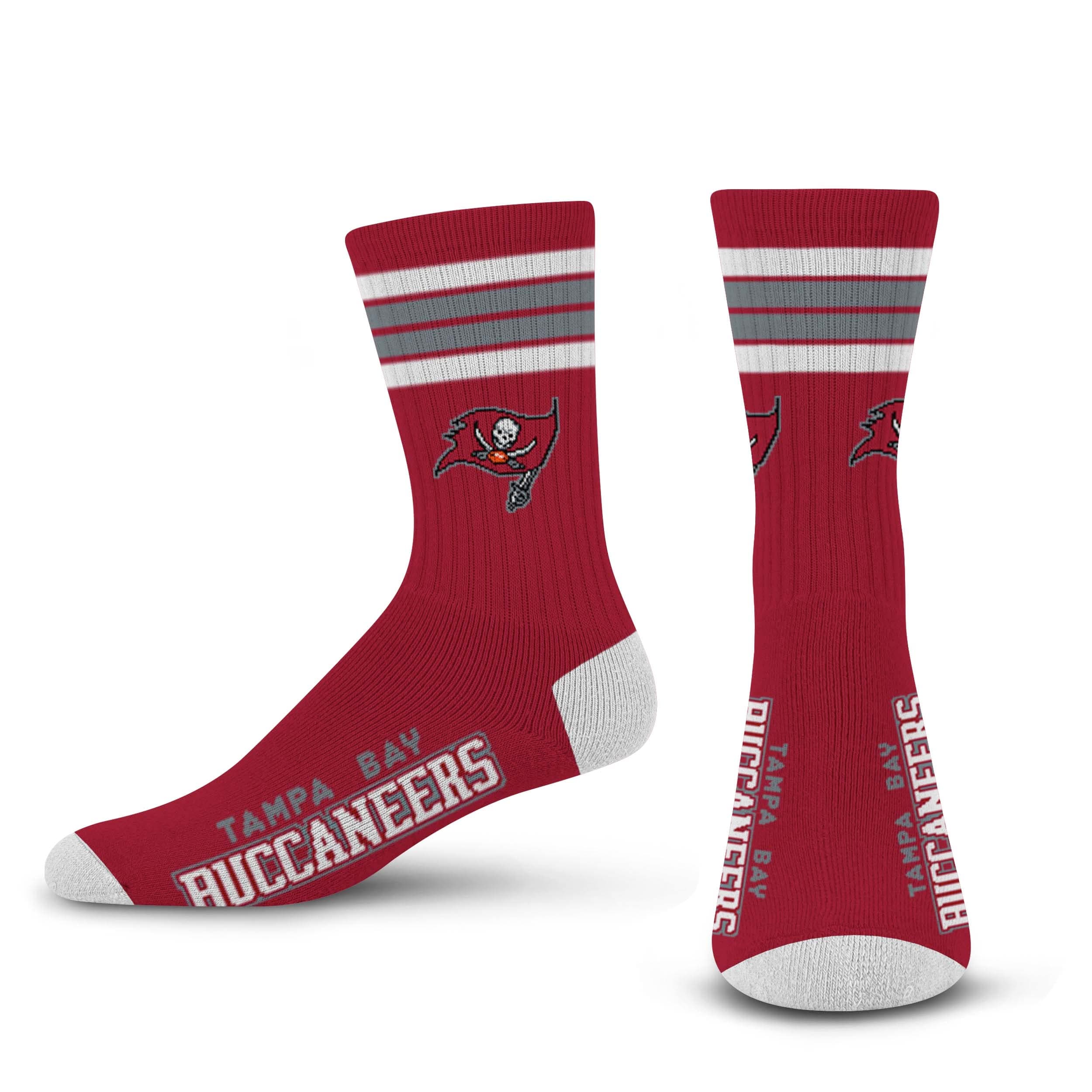 Bare Feet NFL Deuce Crew Herrensocken, 4 Streifen, Herren, 504-TCDEUCENFL, New York Giants, Large (10-13)