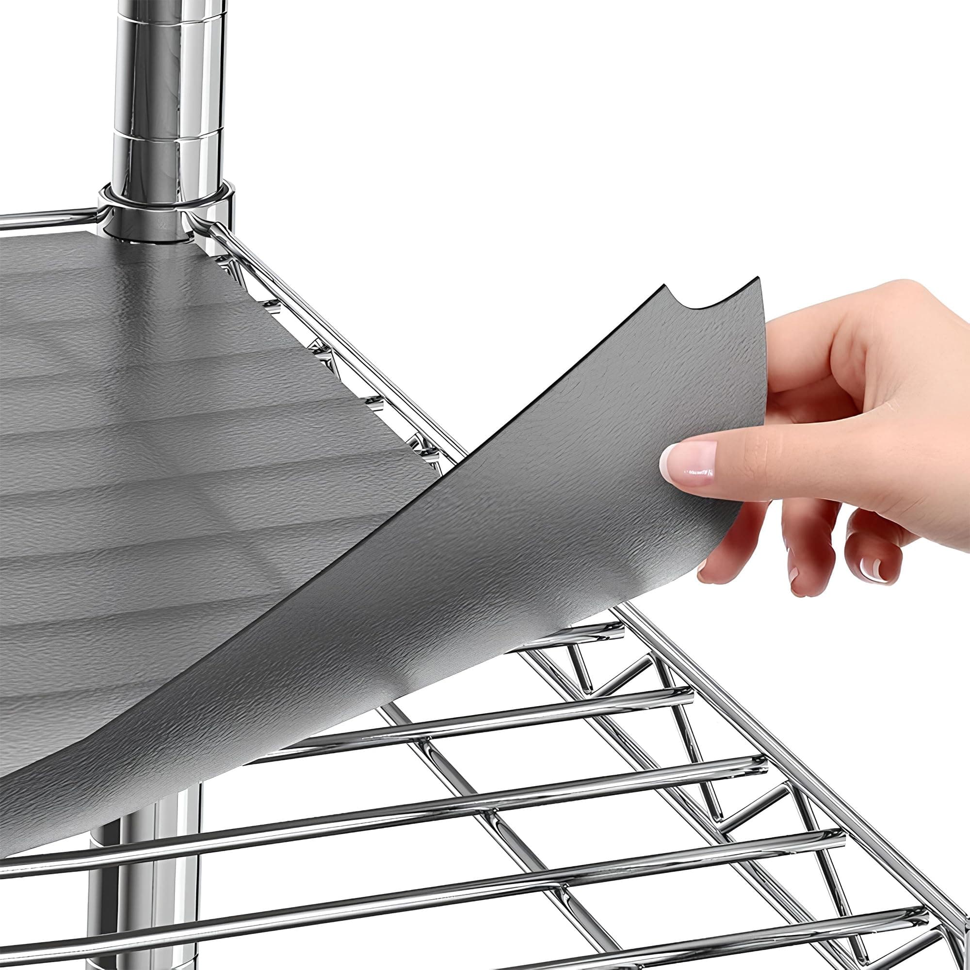 Sterling Shelf Liners for Wire Shelving – Heavy Duty Metal Rack Cover for Kitchen or Pantry –Fit Any (13.4’’x23.2’’) Wire Shelves– Graphite Set of 5