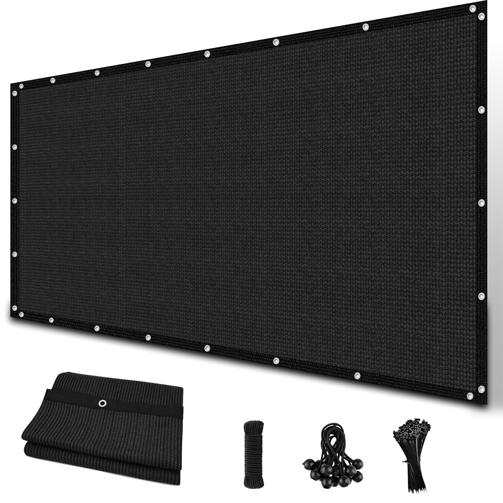Amagenix 90% Shade Fabric Sun Shade Cloth with Grommets, 10' x 12' Pergola Replacement Shade Cover Canopy for Garden Outdoor Patio, Black (We Make Custom Size)