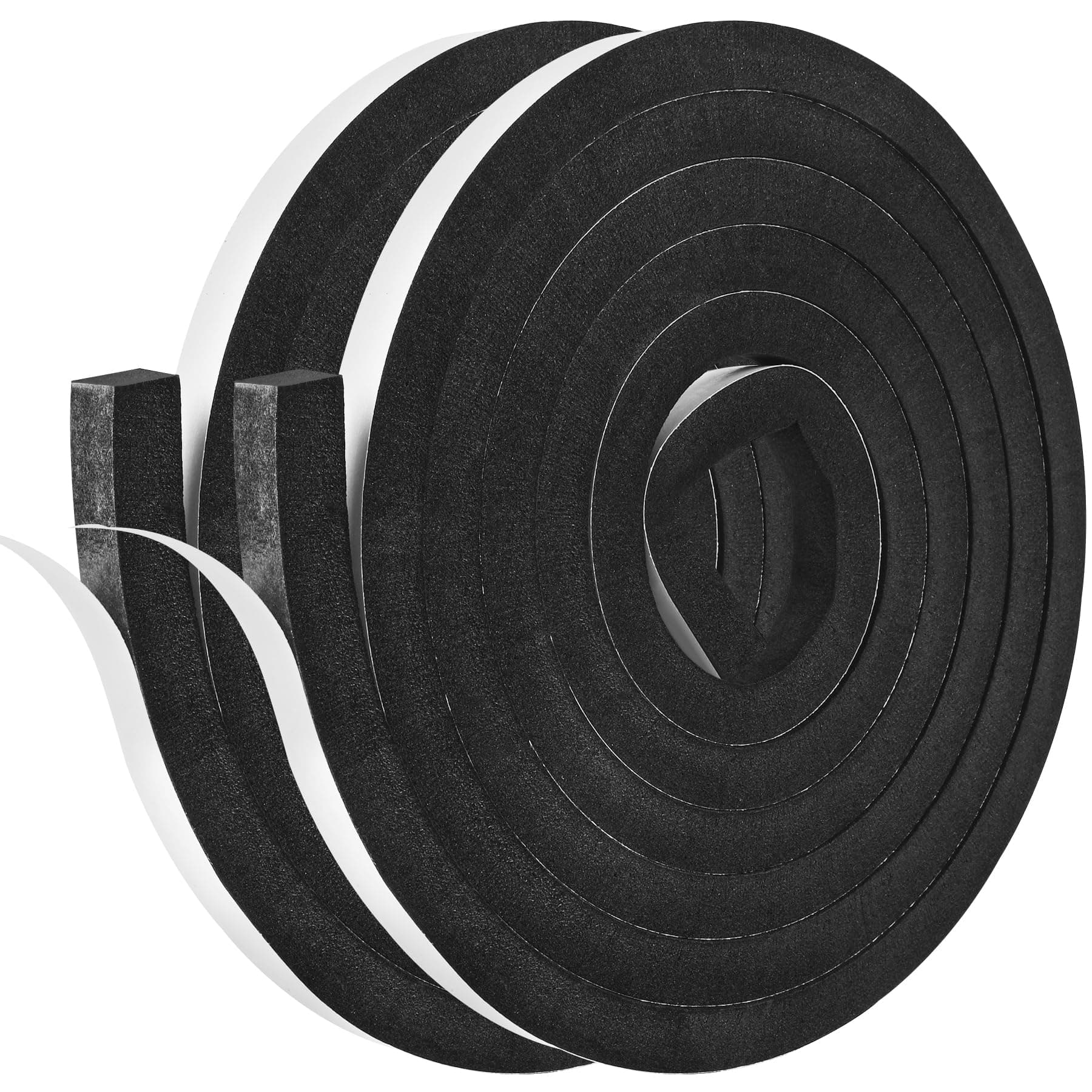Self Adhesive Foam Tape Weatherstrip 1/2In x 1/2In x 16.5Ft High Density Foam Insulation Strips Foam Seal Weather Stripping with Strong Adhesive for Door and Window Sound Isolation Soundproofing