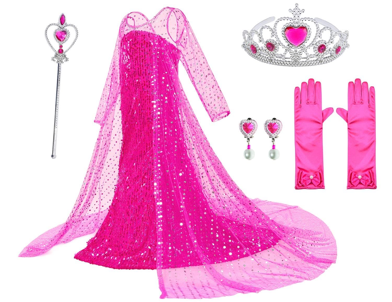 Luxury Princess Dress for Girls Costumes Birthday Party Pink 2T 3T