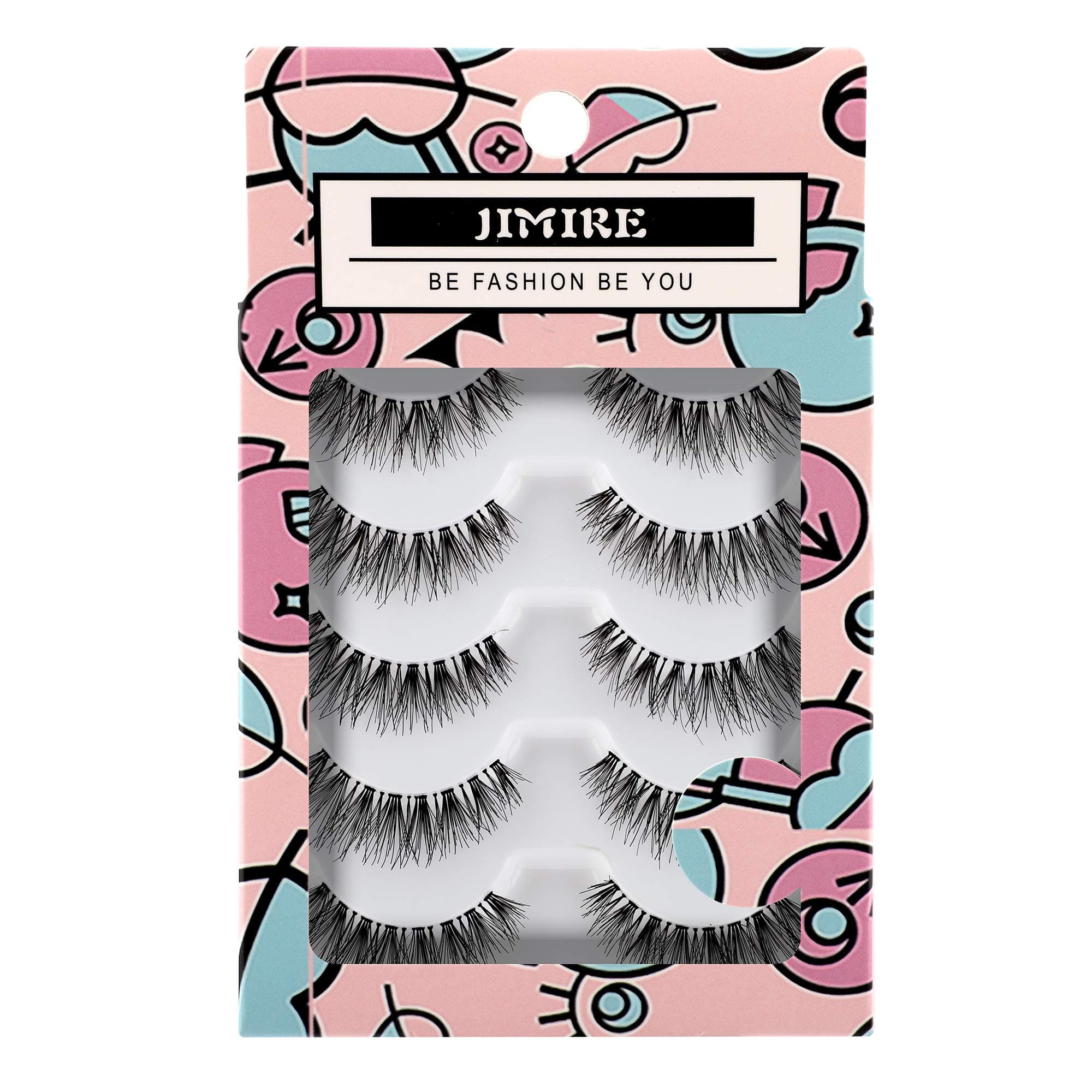JIMIRE Hello Beauty Multipack Demi Wispies Fake Eyelashes Clear Band False Eyelashes Natural Look Loghtweight