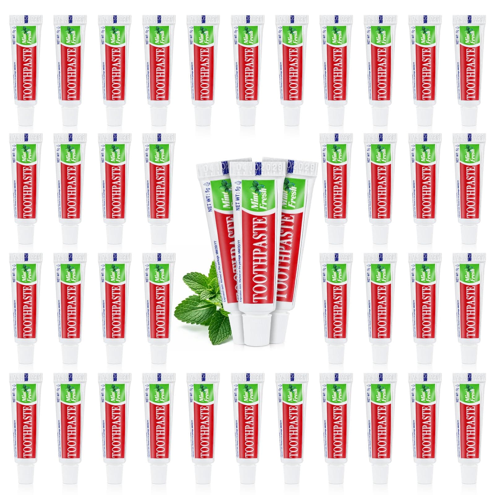 100 Tubes Travel Size Toothpaste in Bulk Disposable Mini Mint 0.17 oz/ 5g