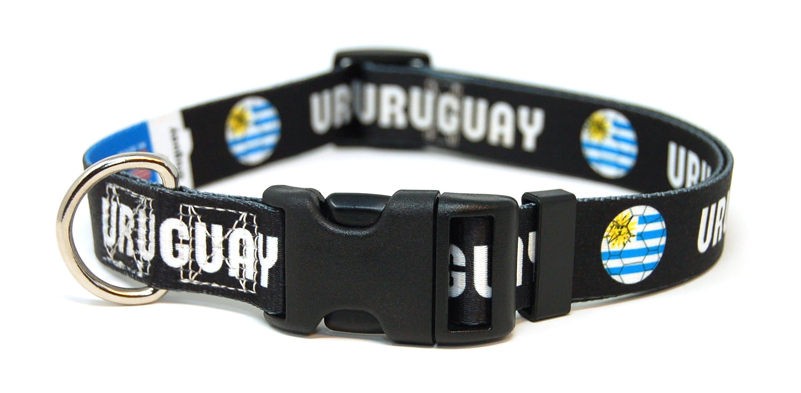 Dog Collar with Uruguay Soccer Design | Great for National Holidays, Special Events, Festivals, Independence Days and Every Day Strong Safe USA Made | XSmall Small Medium Large