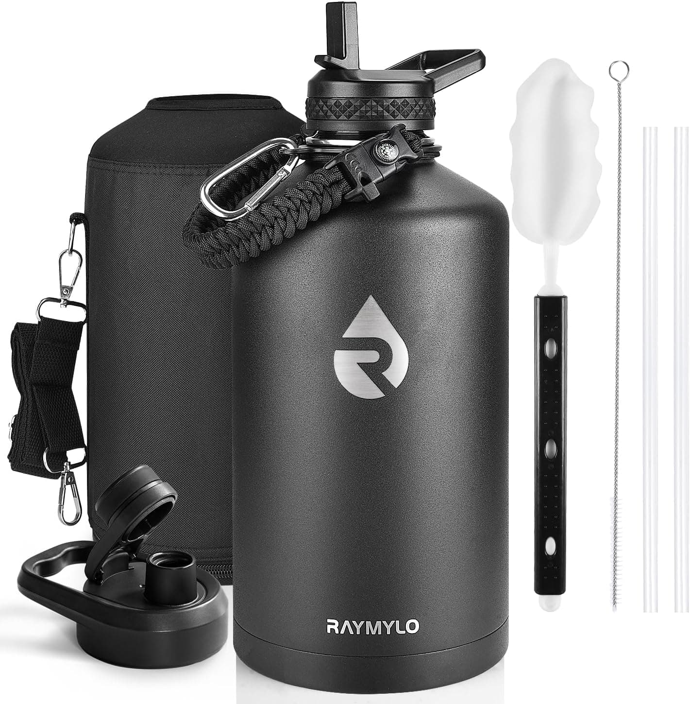 RAYMYLO One Gallon Water Bottle Insulated 128 oz, Stainless Steel