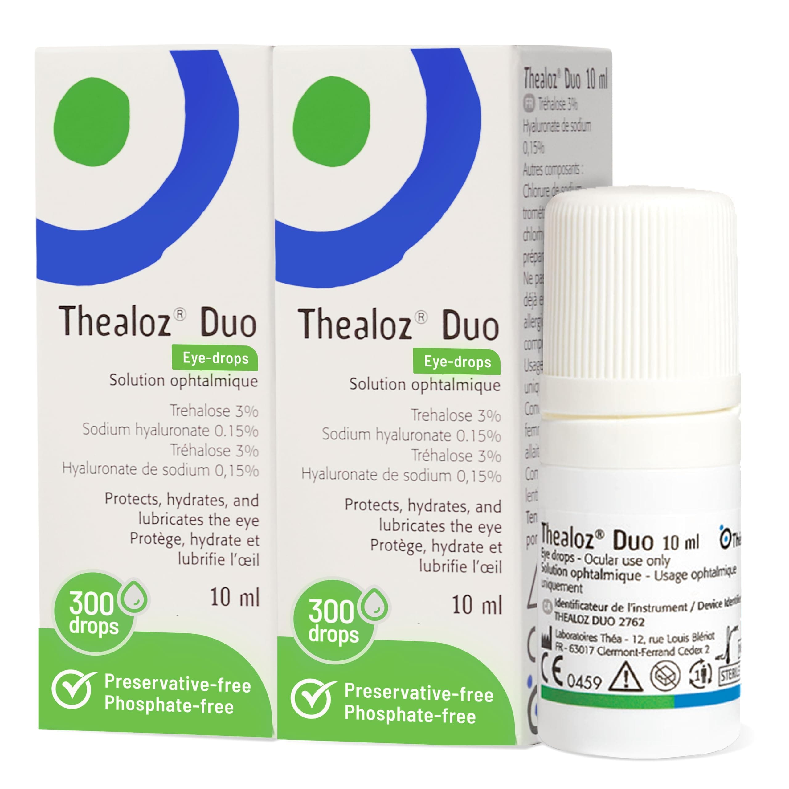Thealoz Duo Dry Eye Relief Drops, Preservative-Free, 2 Pack 2x10ml