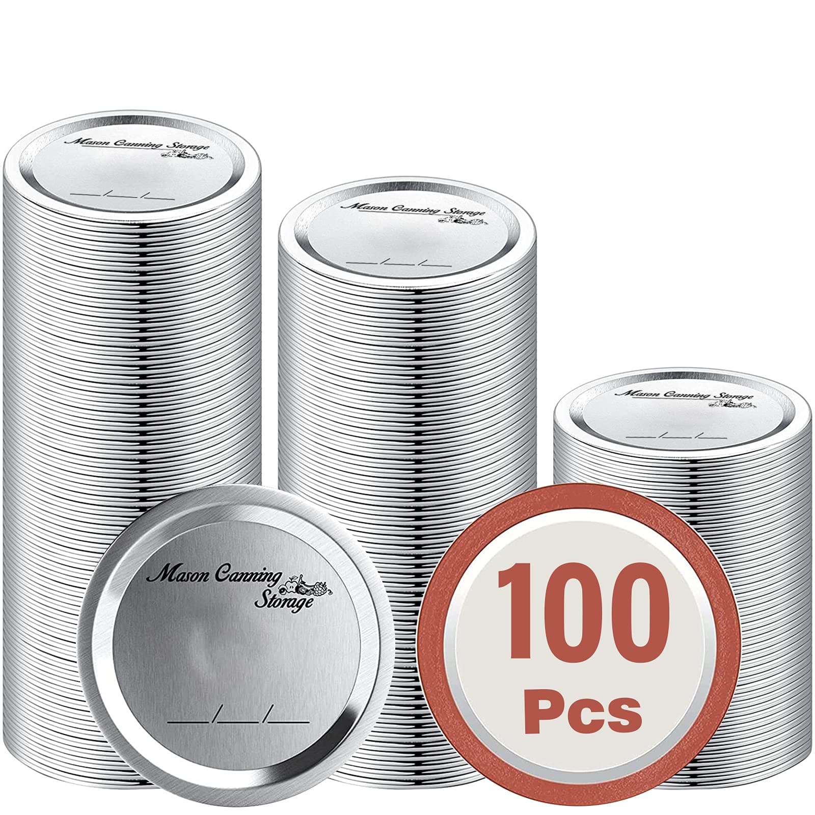 Regular Mouth Mason Jar Lids, 100 Count - 70MM Canning Lids, Ball Jar Lids, 100% Fit & Airtight Leak Proof Canning Lids for Ball Kerr Jars, Food Grade Material