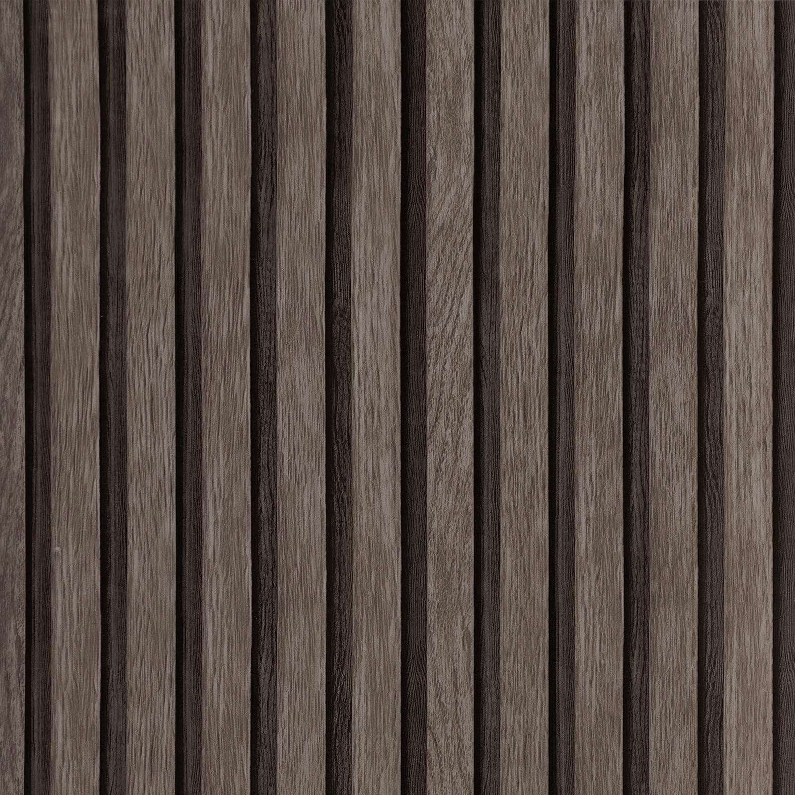Yun-aeon Natural Wood Peel and Stick Wallpaper Wood Slats - 17.3"x 1200" Dark Brown Self-Adhesive Waterproof Vinyl Removable Wall Paper for Wall Decor Bedroom