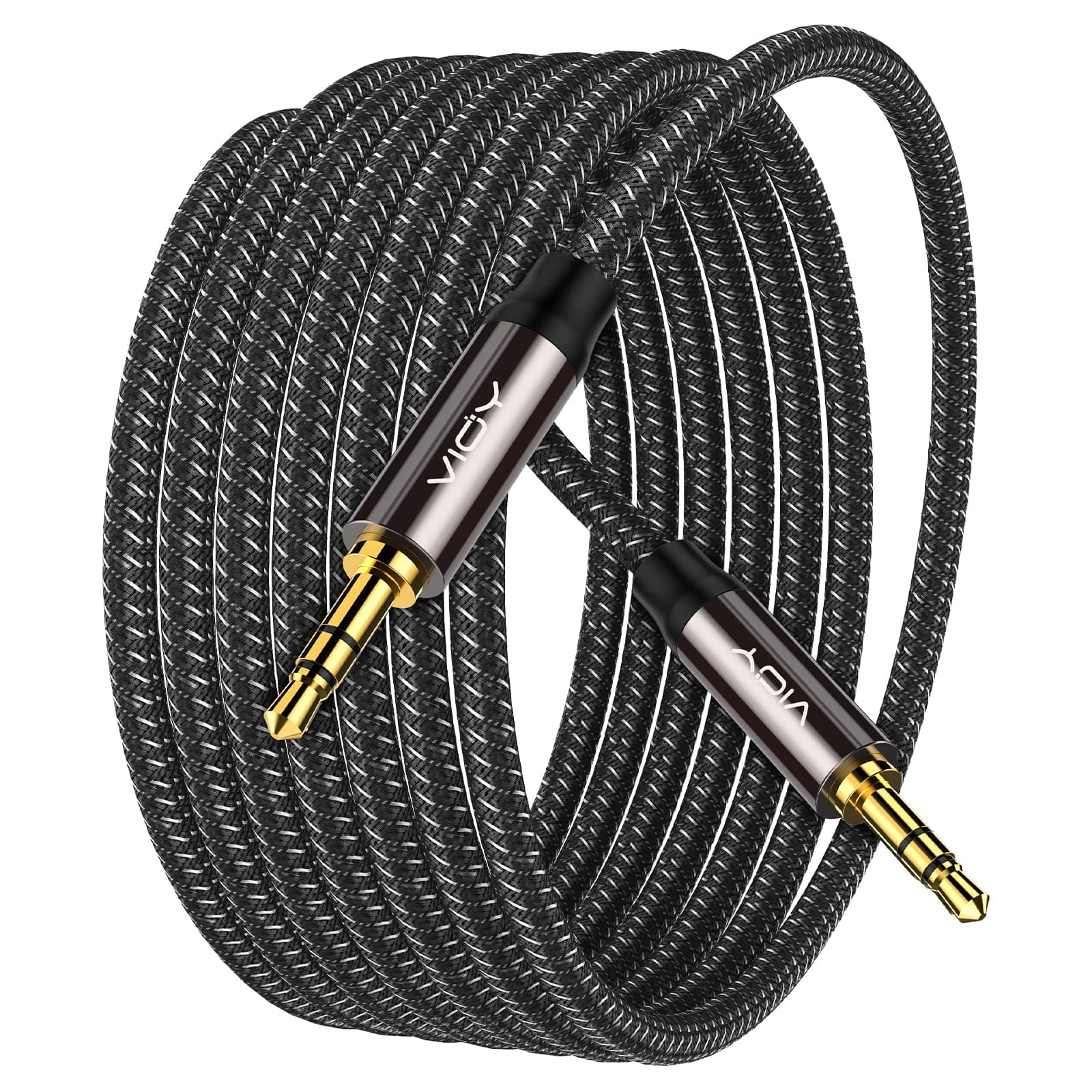 VIOY Aux Cord 15 FT, 3.5mm Male to Male Braided Auxiliary Audio Cable