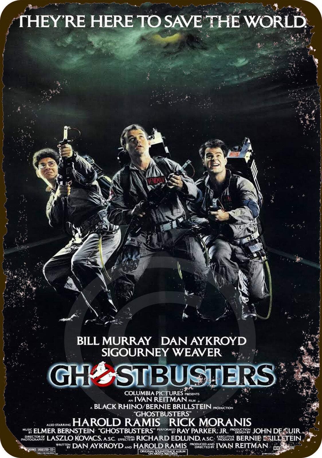 HomDeo Rusty Look 1984 Ghostbusters Movie Classic Decor Home Wall Poster Vintage Retro Metal Signs Vintage Ranch Wall Decor Art Retro Style Tin Sign 8 x 12