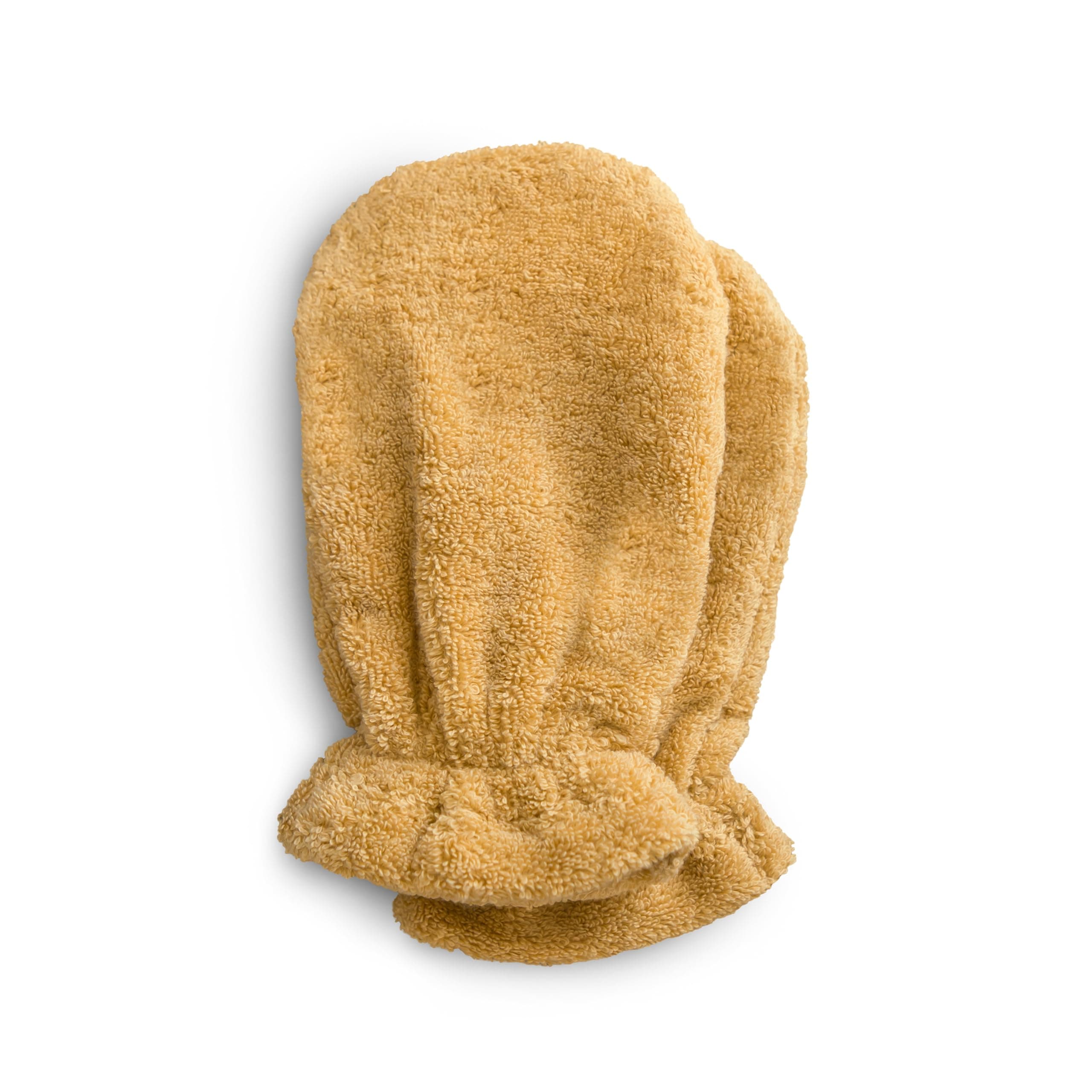 Mushie Bath Gloves 2-Pack | Bath Gloves for Adults and Kids | Unisex | Material: 100% Organic Terry Cotton | Bathroom Accessories | (Fall Yellow)