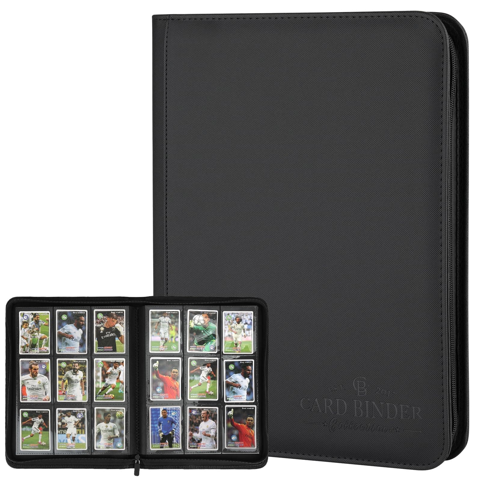 9 Pockets Card Binder,Premium Zip Trading Card Binder,540 Double Sided Pocket PU Collection Binder, Collector Album, Card Folder for MTG, TCG, Business Cards.(Black)