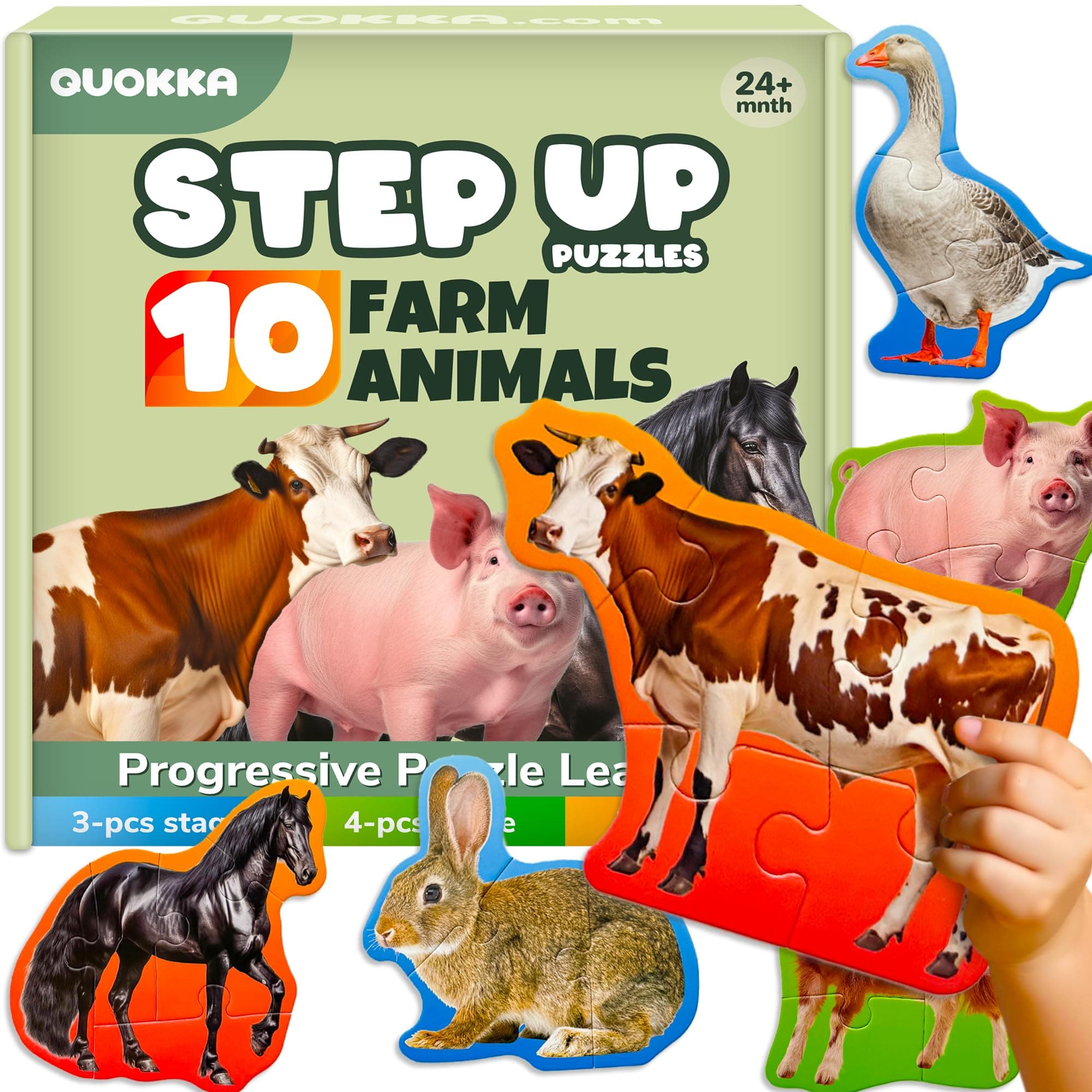 Toddler Puzzles Ages 2-4 - 8 Large Floor Puzzles for Kids 3-5